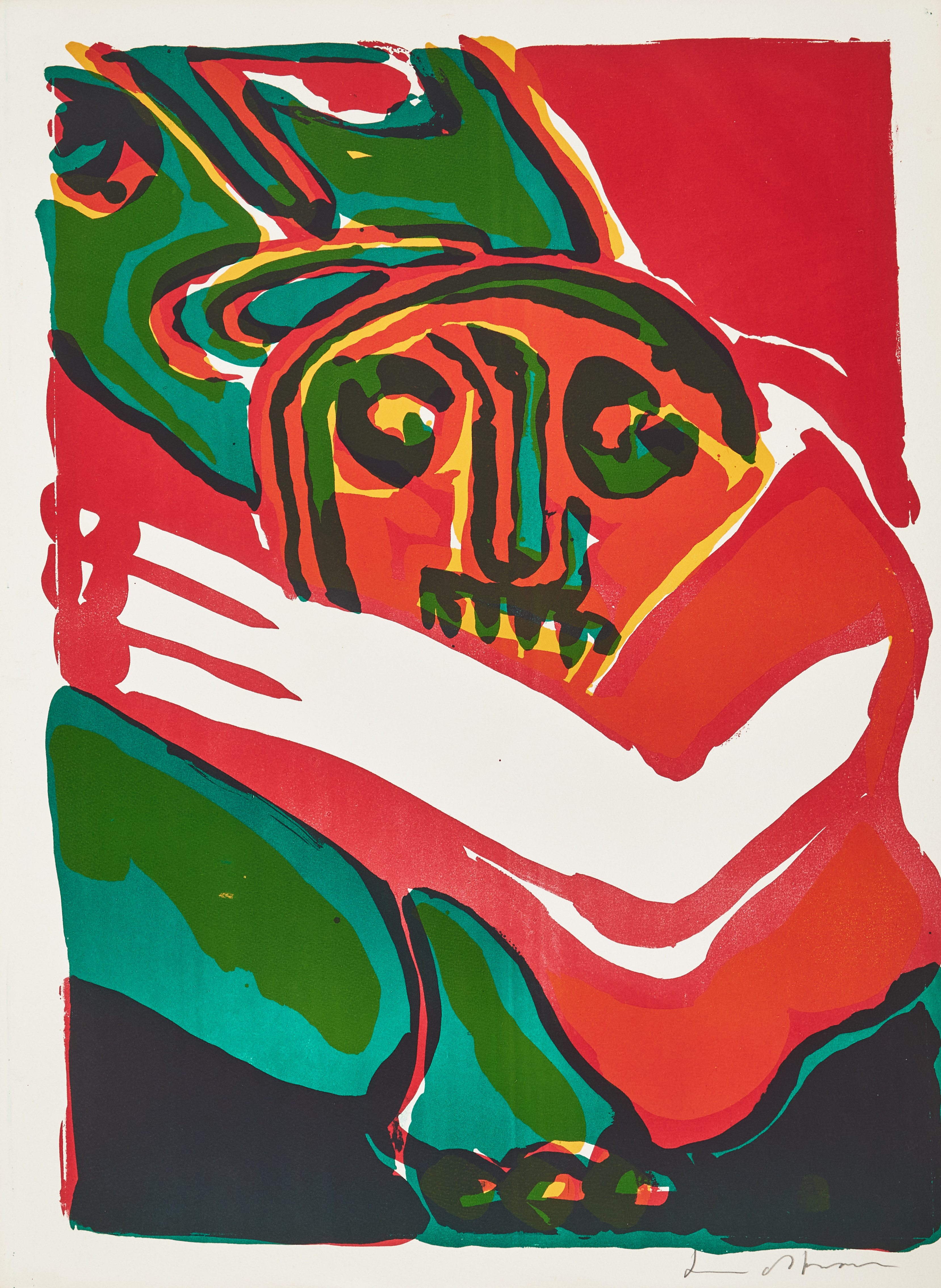 BENGT LINDSTRÖM. Figurkomposition, signerad, färglitografi.