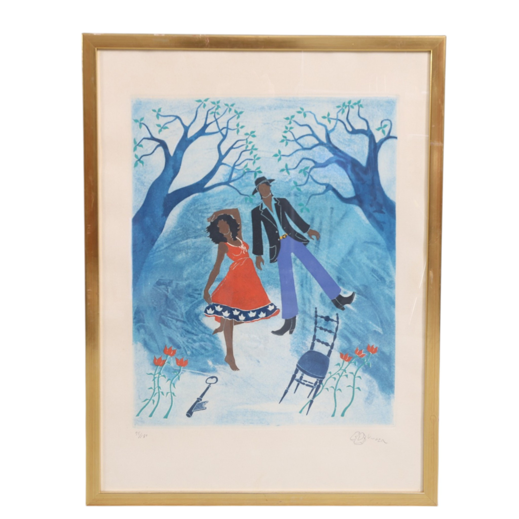 HENRY UNGER. Komposition med figurer, etsning, signerad och numrerad 95/180.