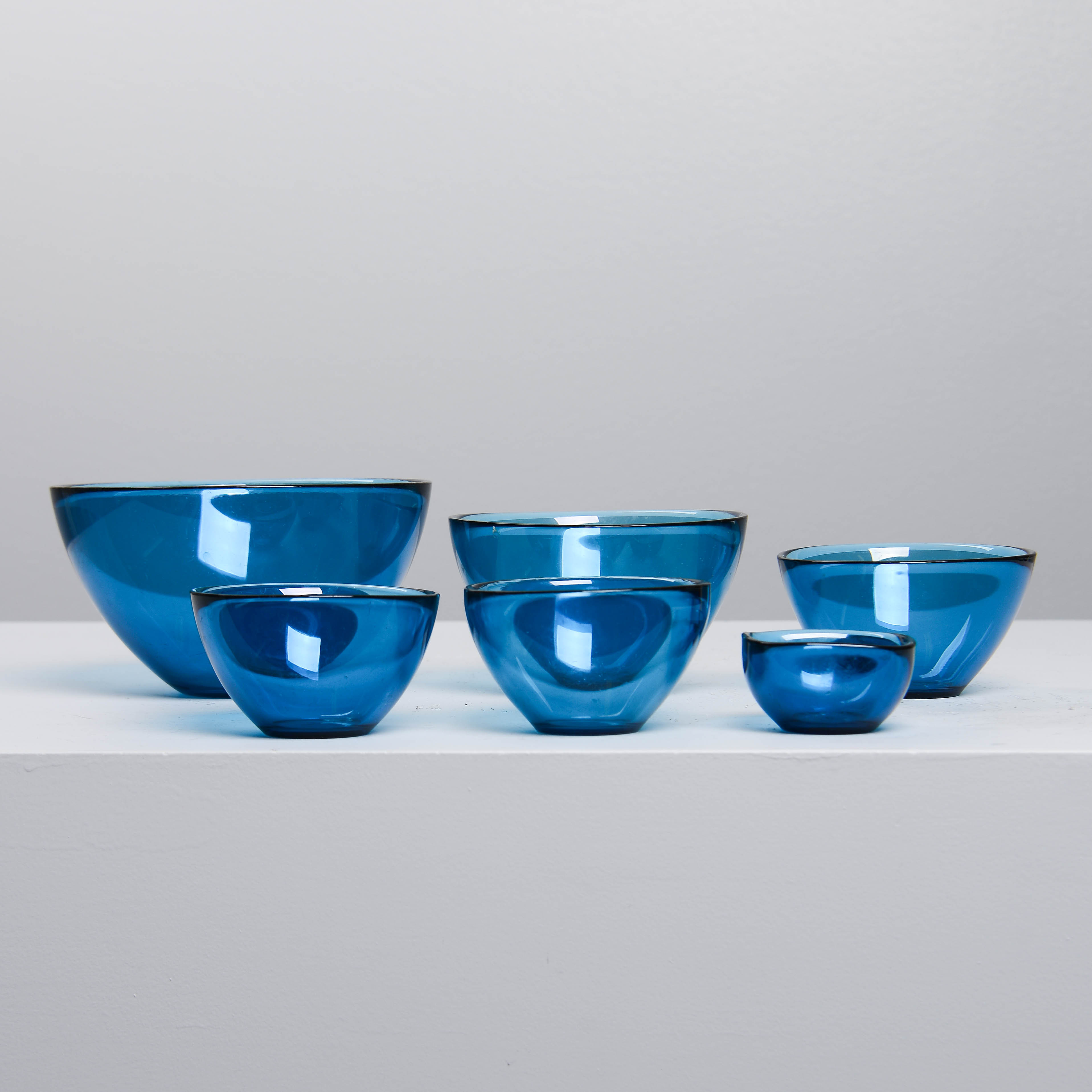 SVEN PALMQVIST. Skålar, "Fuga", 6 st, Orrefors.