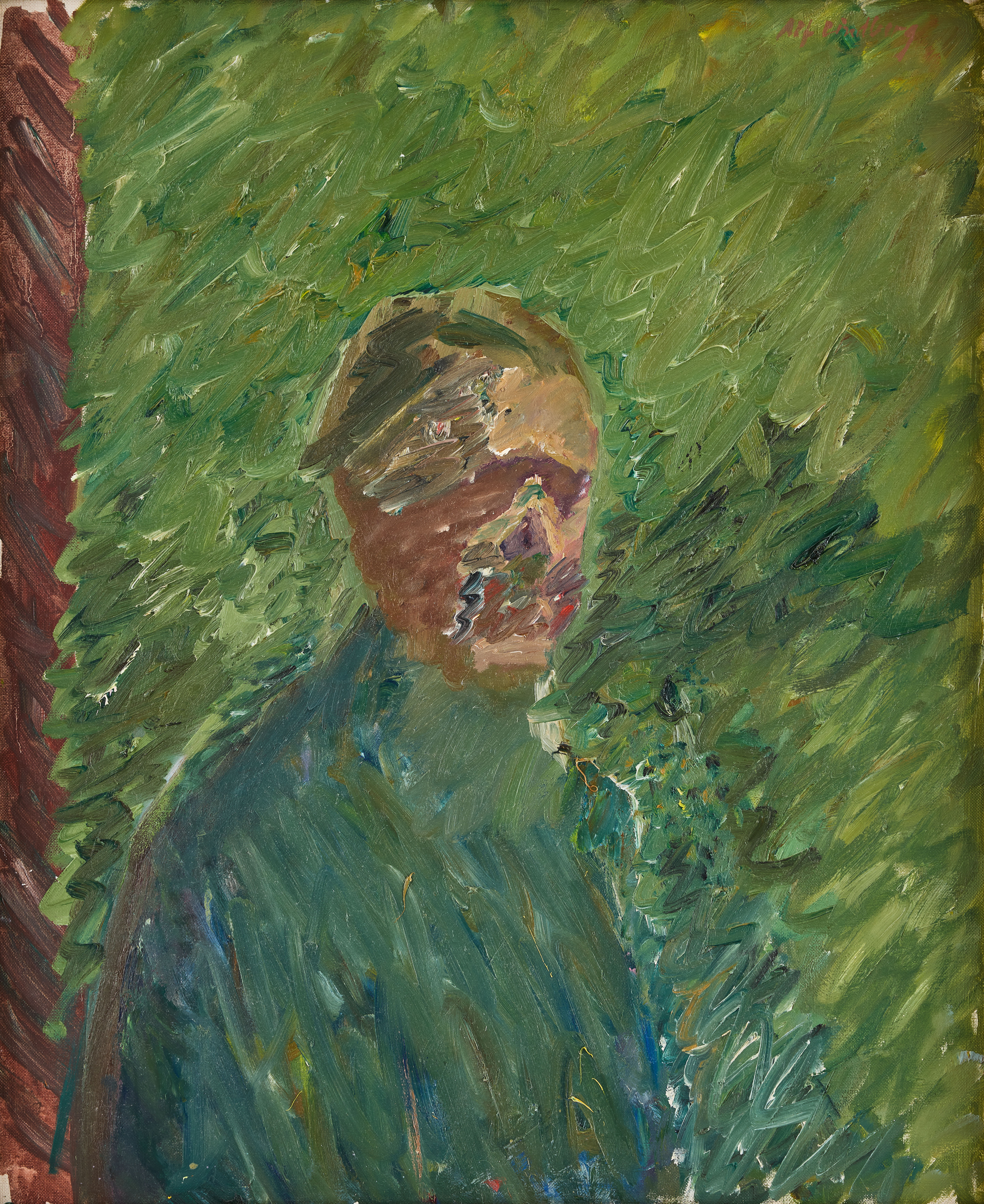 ALF LINDBERG (SVERIGE, 1905-1990). Självporträtt.