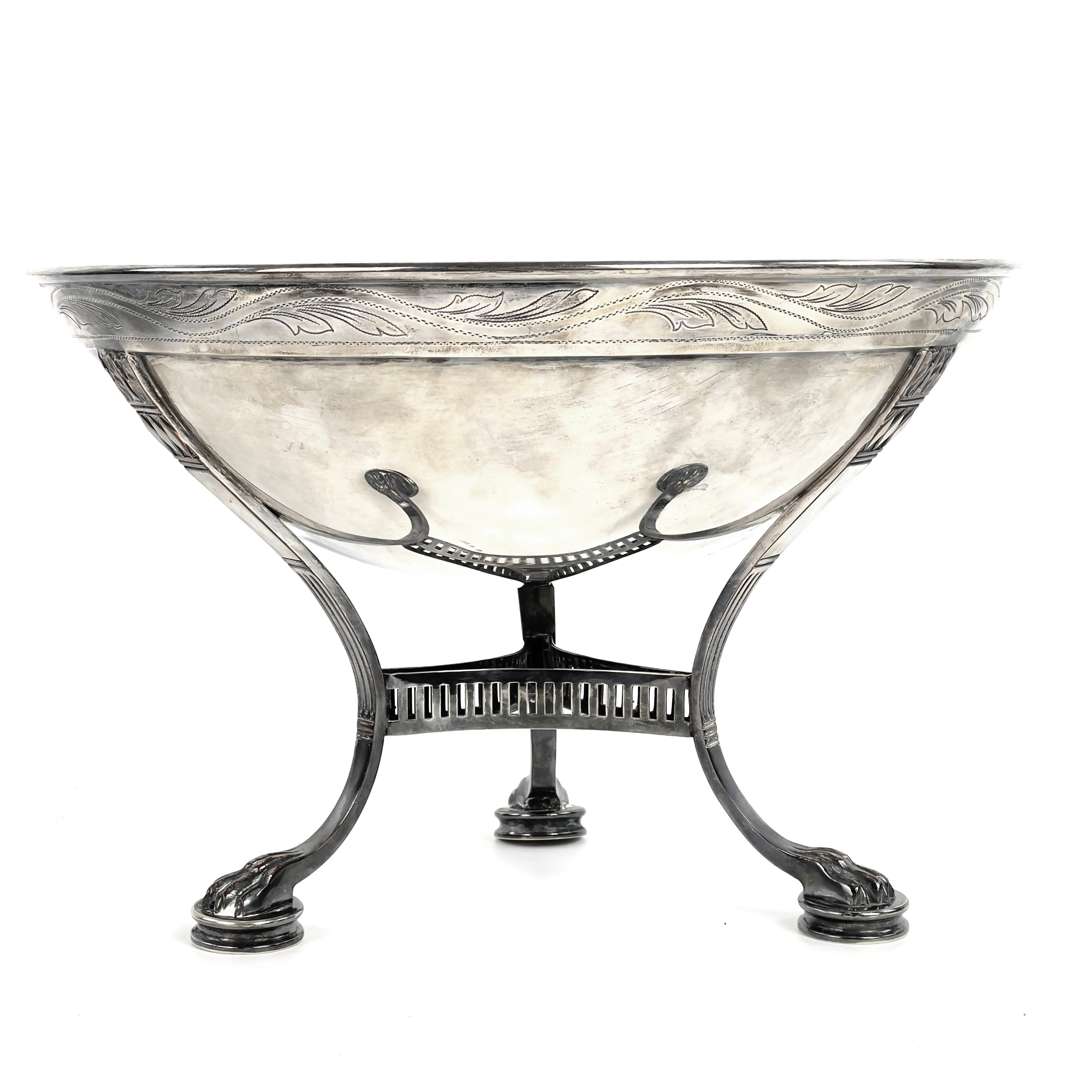 SKÅL. Nysilver, empirestil, David Andersen, Norge, 1900-tal.