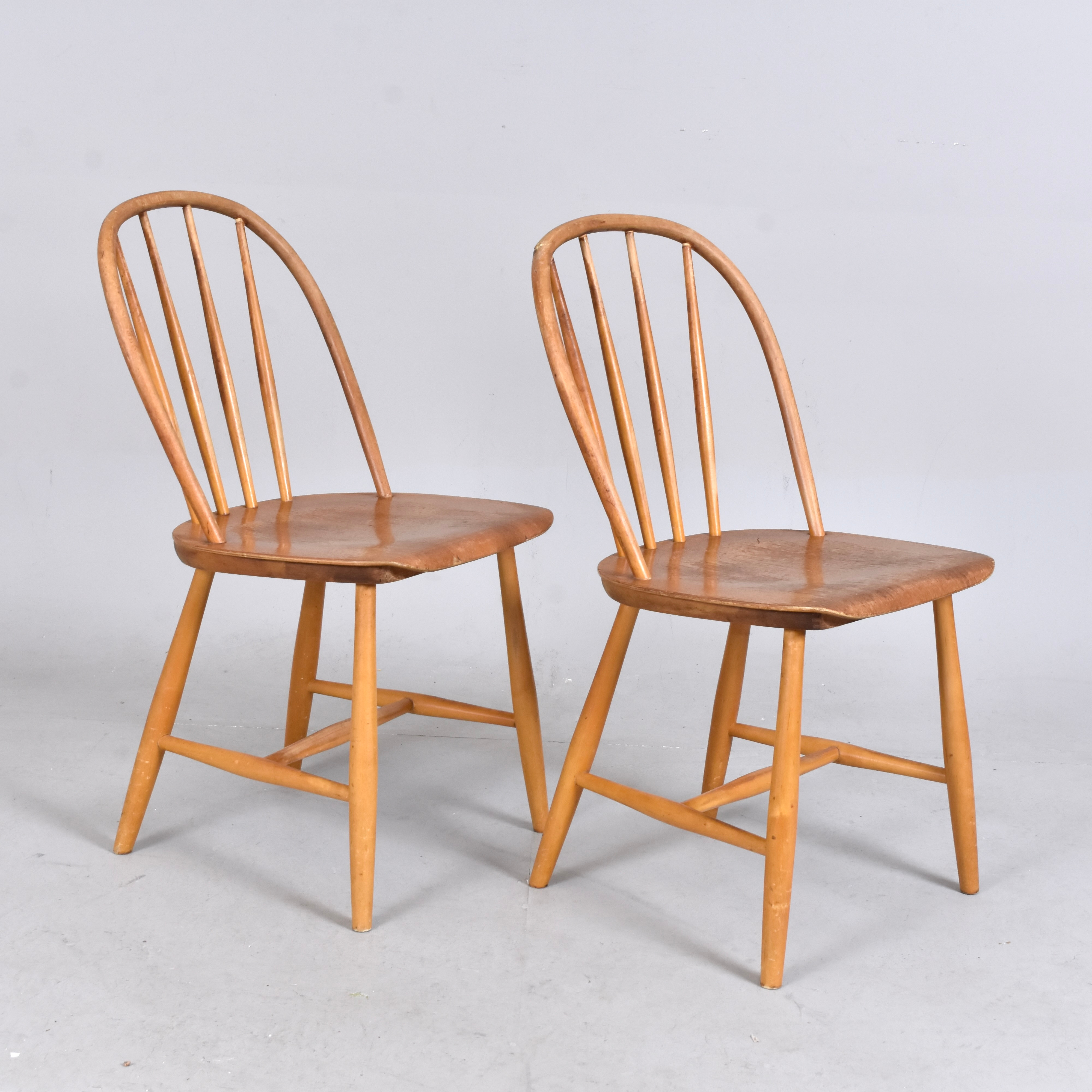 PINNSTOLAR, ett par, bok/teak, Nesto, Nässjö Stolfabrik AB, 1960-tal.