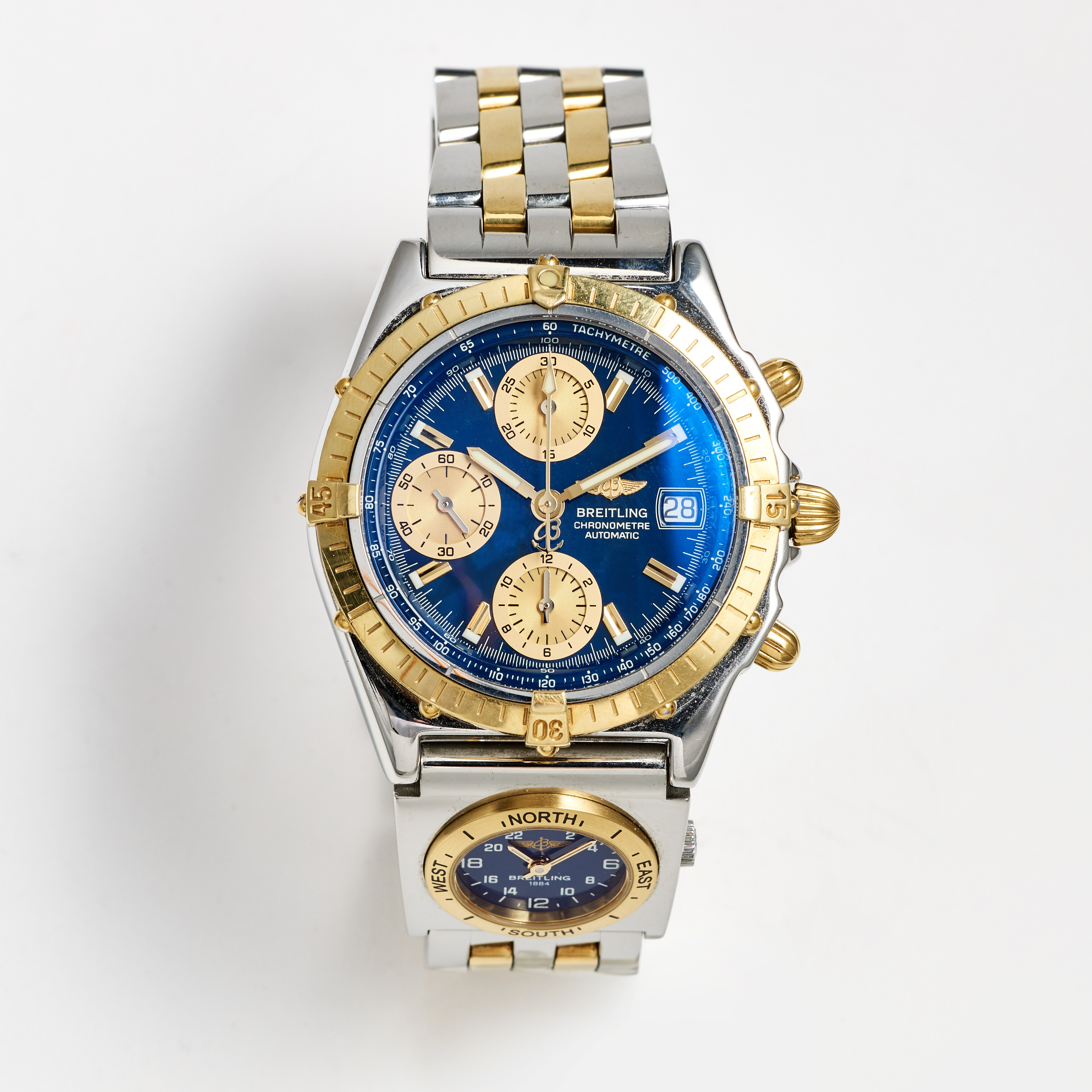 BREITLING, Chronomat, "Tachymetre", kronograf armbandsur, 40,5 mm, stål/guld, certifikat, januari 2003.