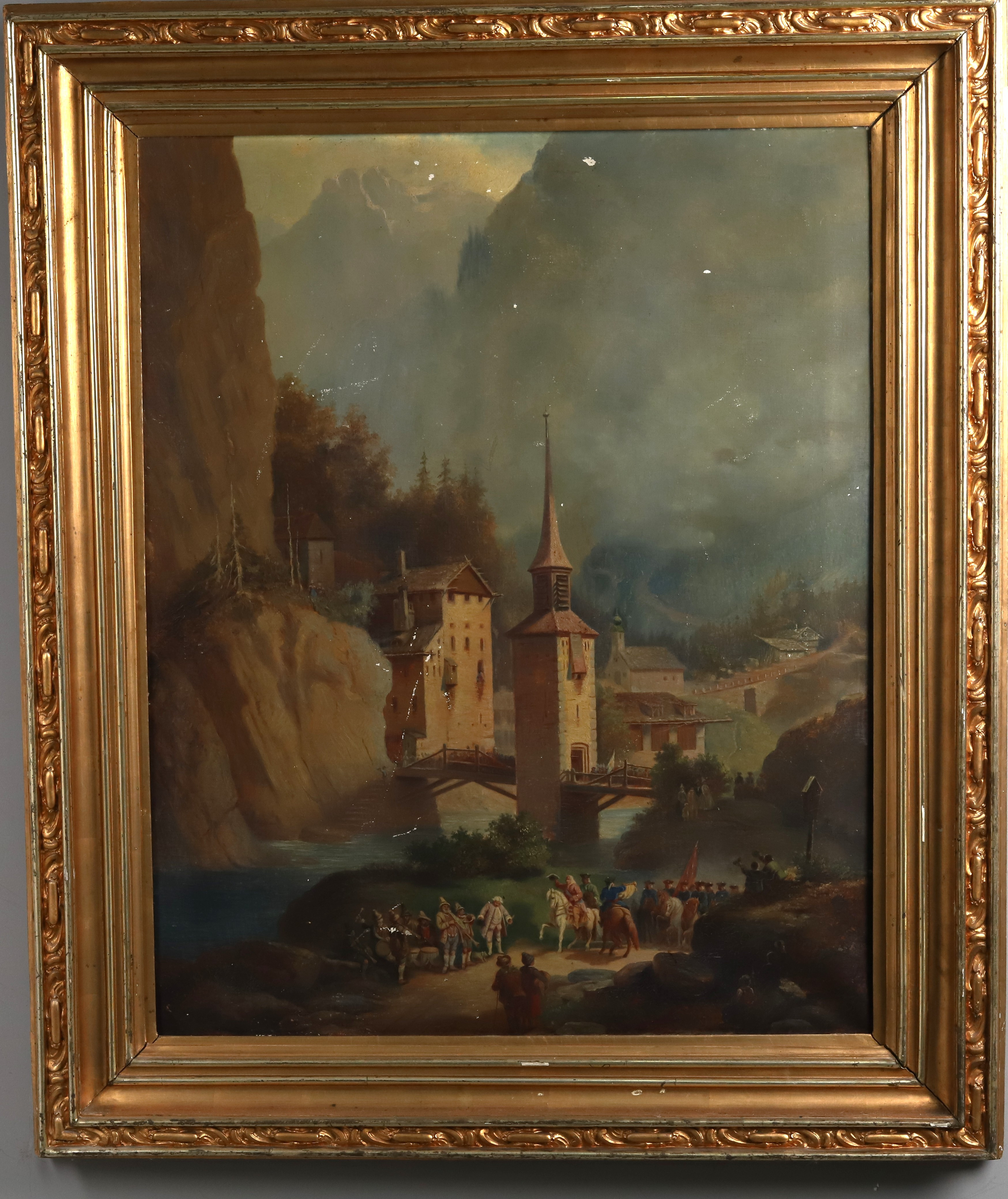 SOLDAT TÅG, OLJA PÅ DUK, 1800 TAL.