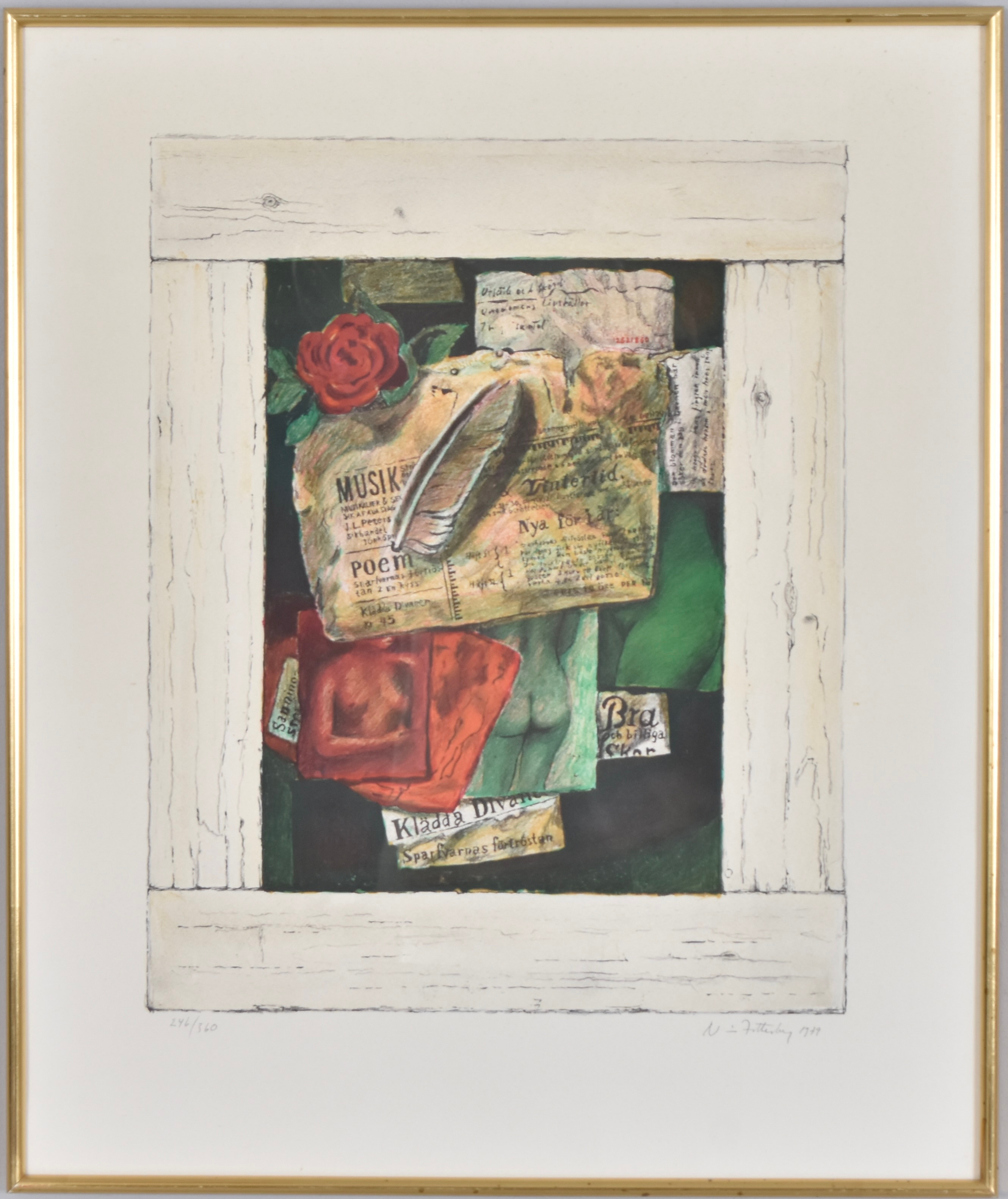 NISSE ZETTERBERG. Färglitografi.