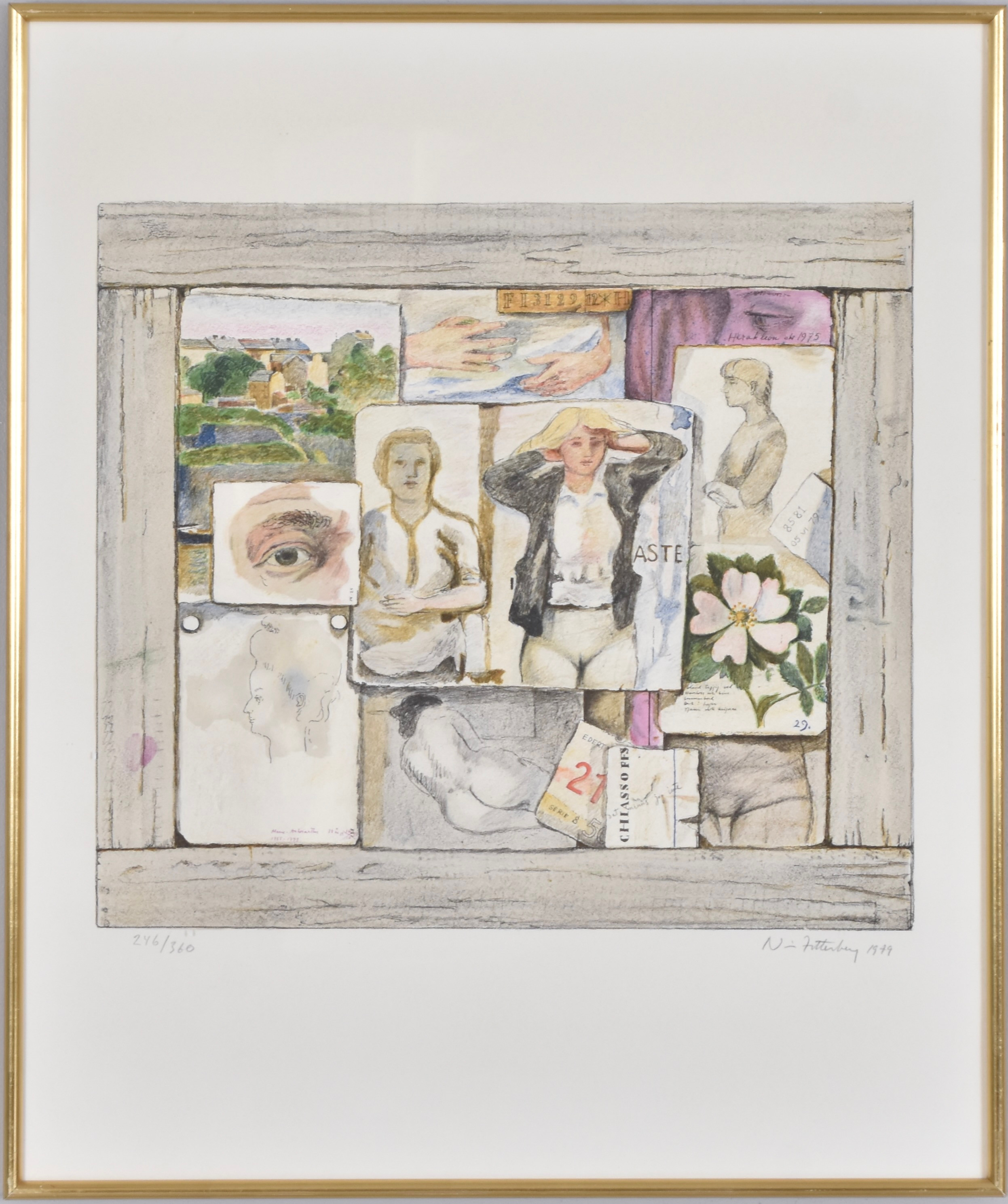 NISSE ZETTERBERG. Färglitografi.