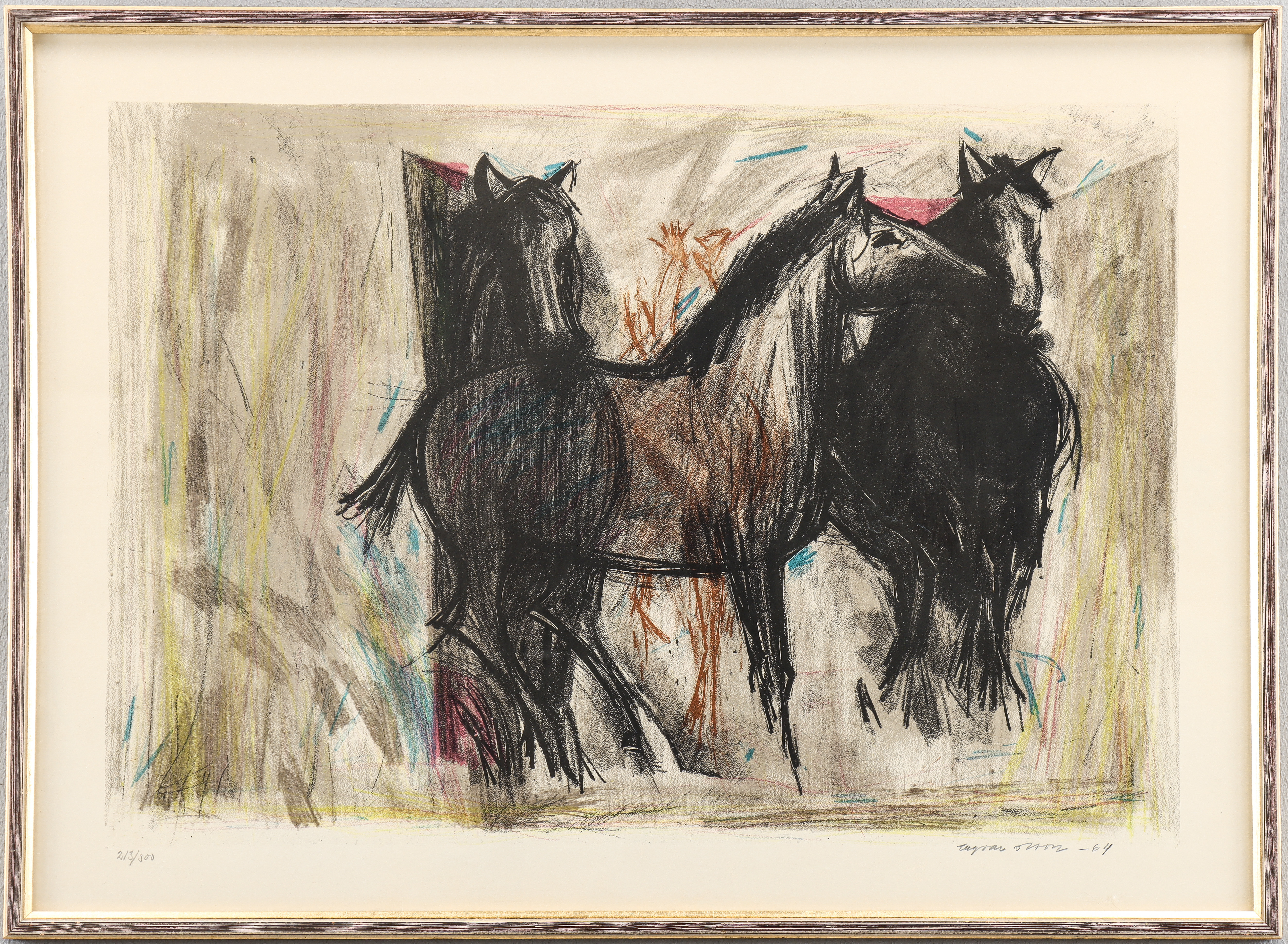 INGVAR OLSON. Litografi 213/300, signerad -64.