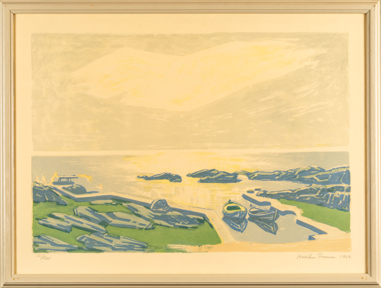 KRAESTEN IVERSEN. Färglitografi på papper, signerad, daterad 1953, numrerad 161/260.