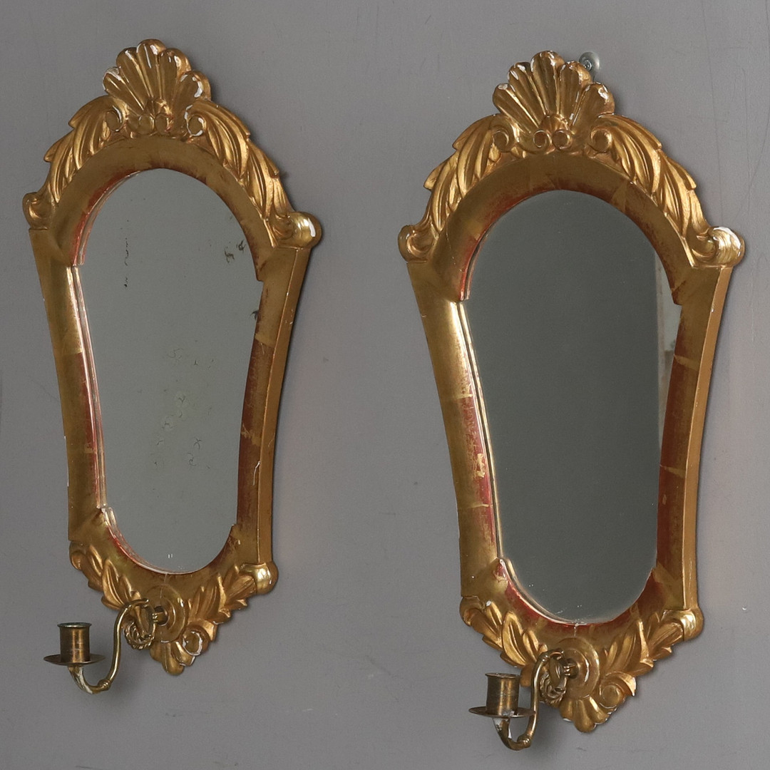 SPEGELLAMPETTER, 2 st, bemålat trä, Venetiansk stil.