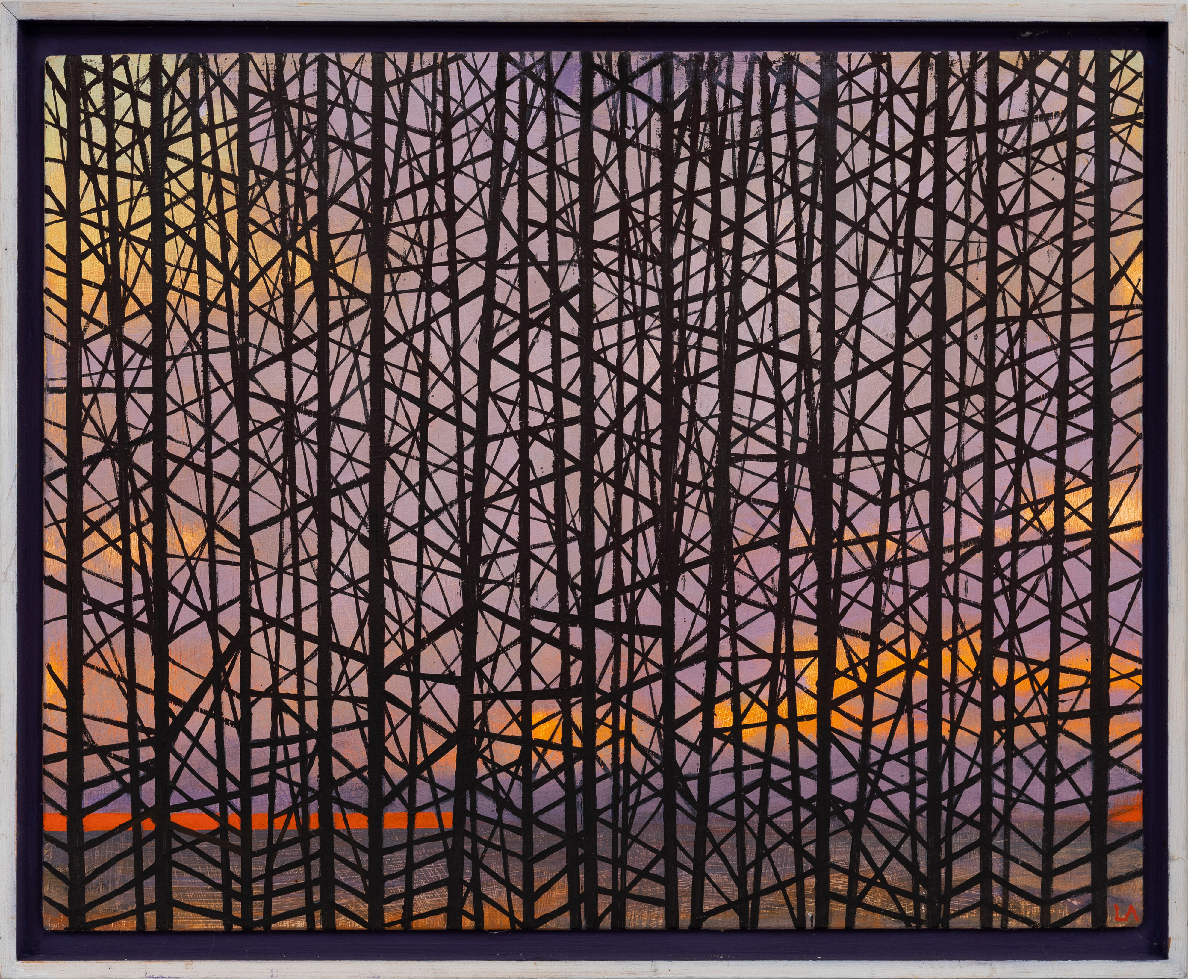 LARS ARVIDSSON (1950-). "Skymning", olja på pannå, monogramsignerad.