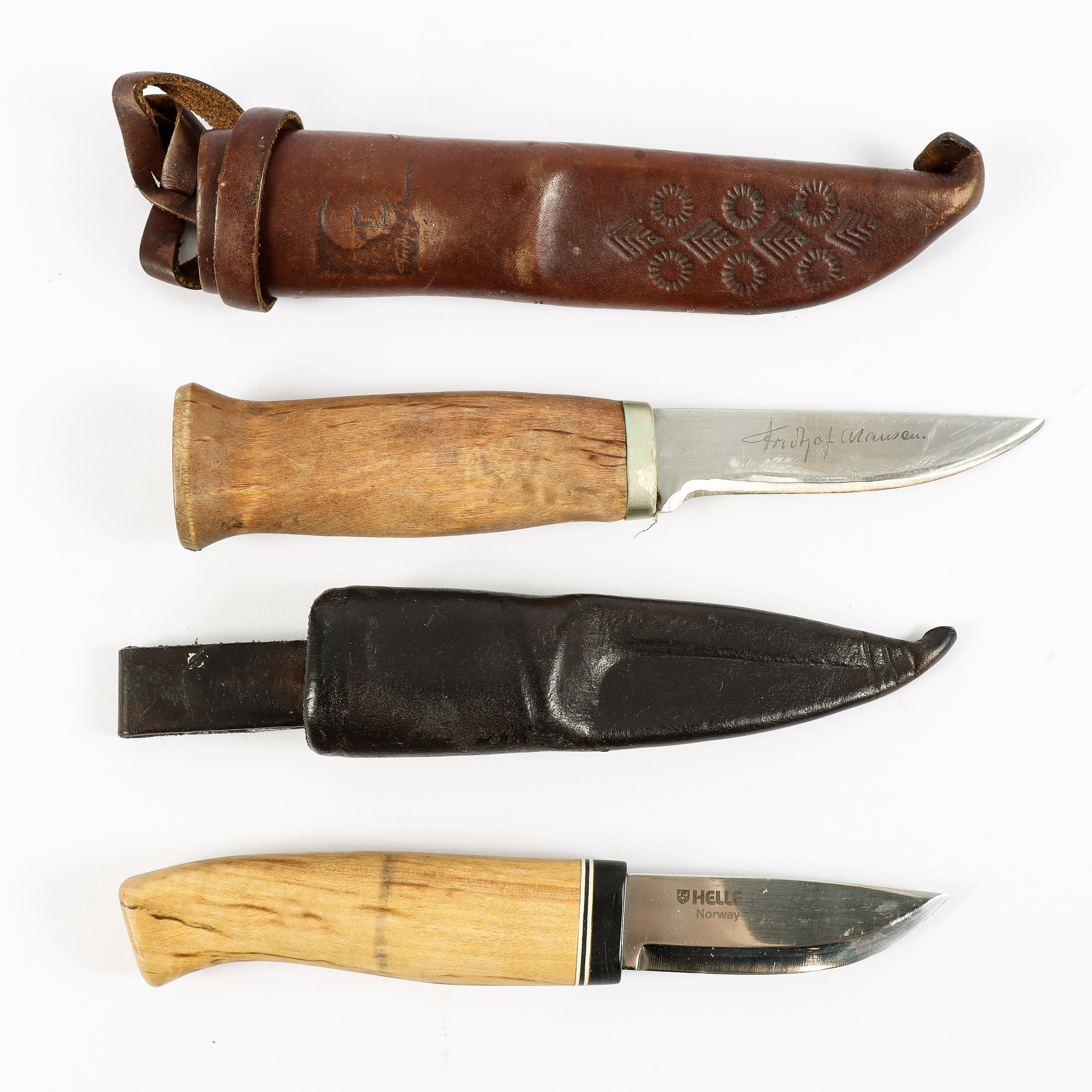 SLIDKNIVAR 2 stycken, Helle och Brusletto.