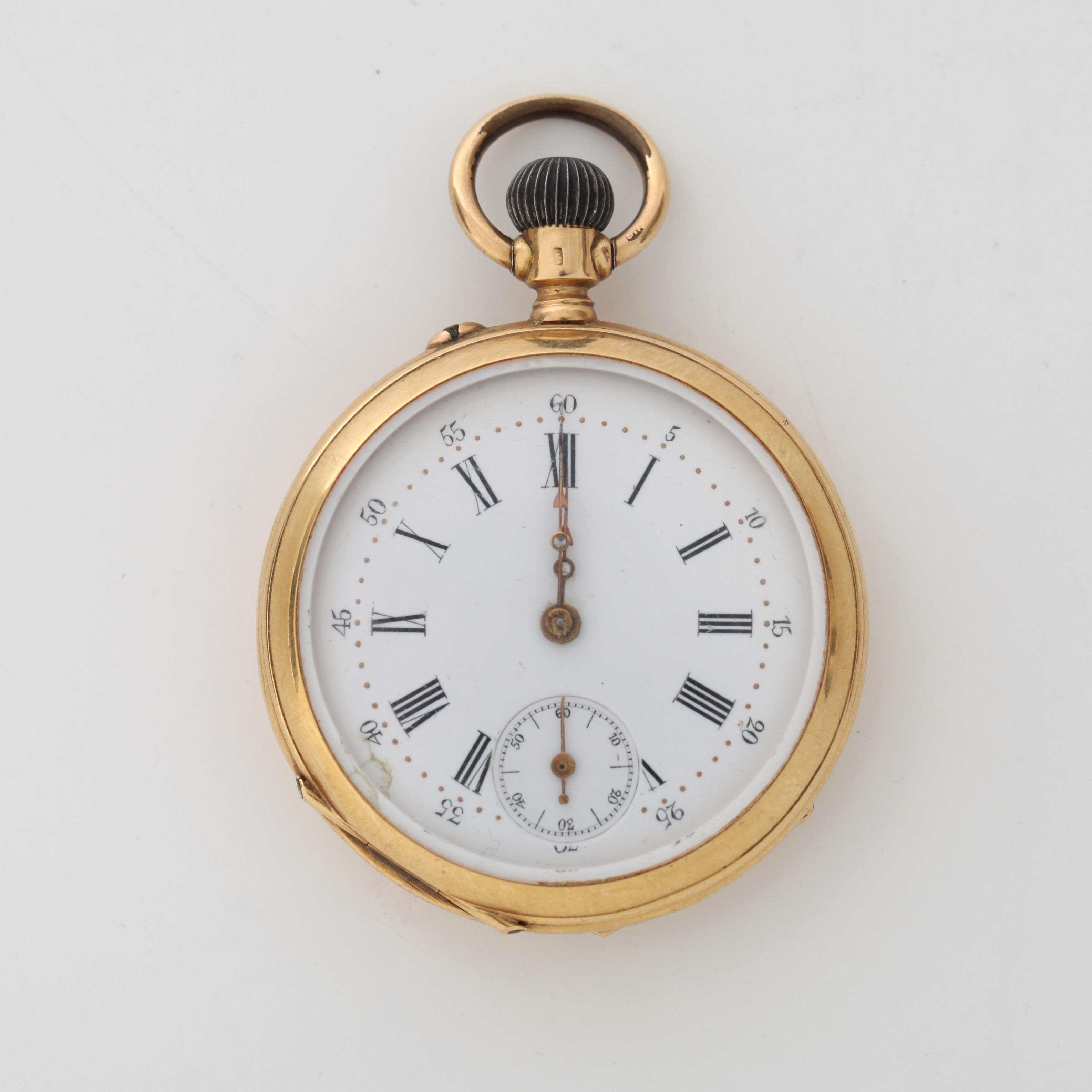 DAMFICKUR, Dubbelboett i 18K guld, Schweiz, 1890-1905, med fickursmonter.