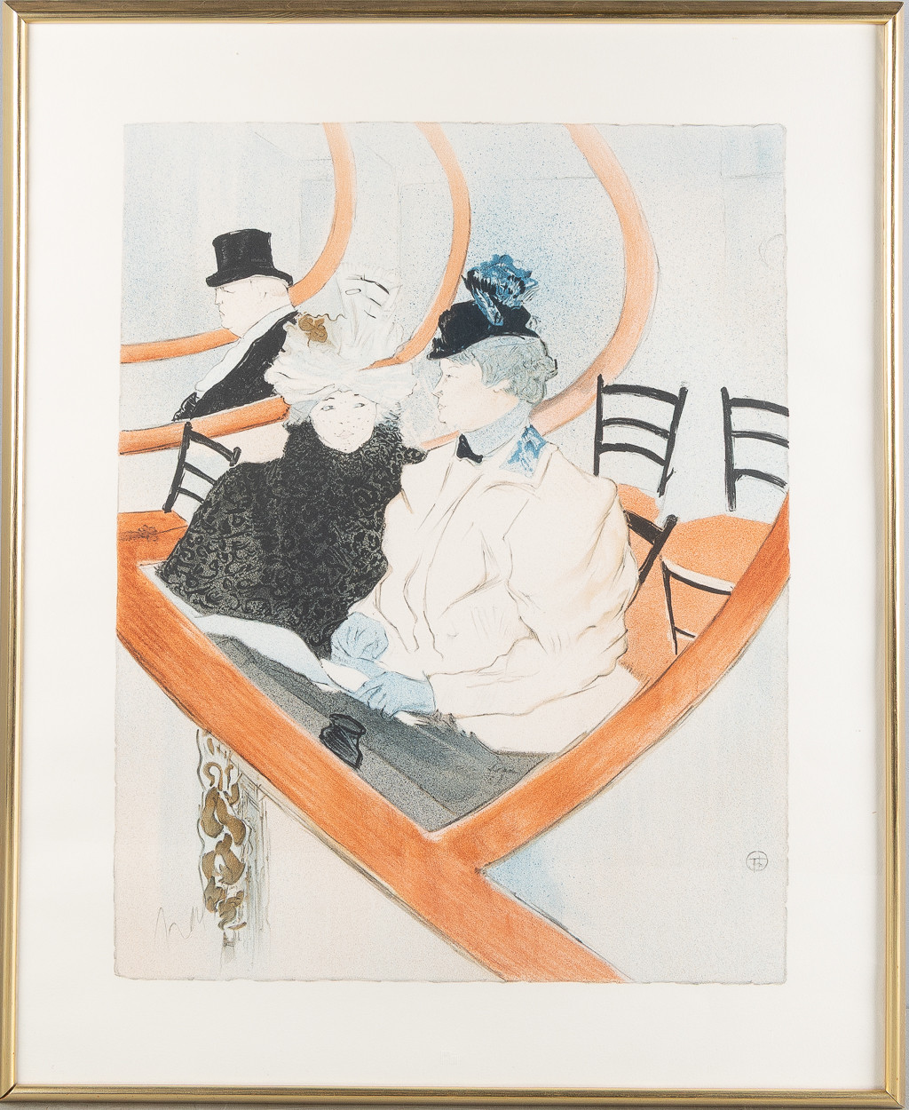 HENRI DE TOULOUSE-LAUTREC. EFTER. "La Grande Loge", grafiskt blad.