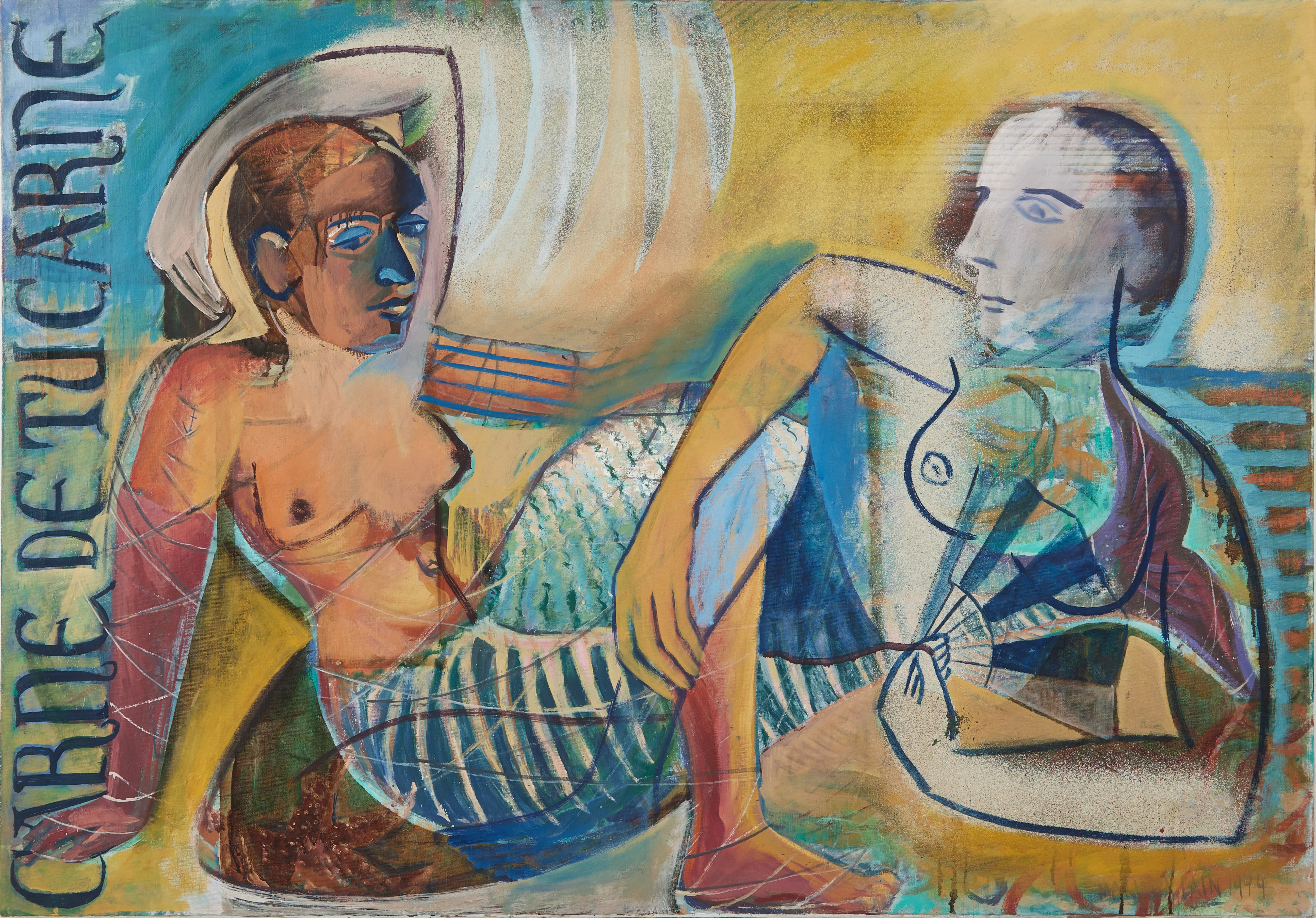 MARIANA LAIN (Spanien f. 1966) "Carne de tu carne", oljemålning på duk, signerad och daterad Mariana Lain 1994.