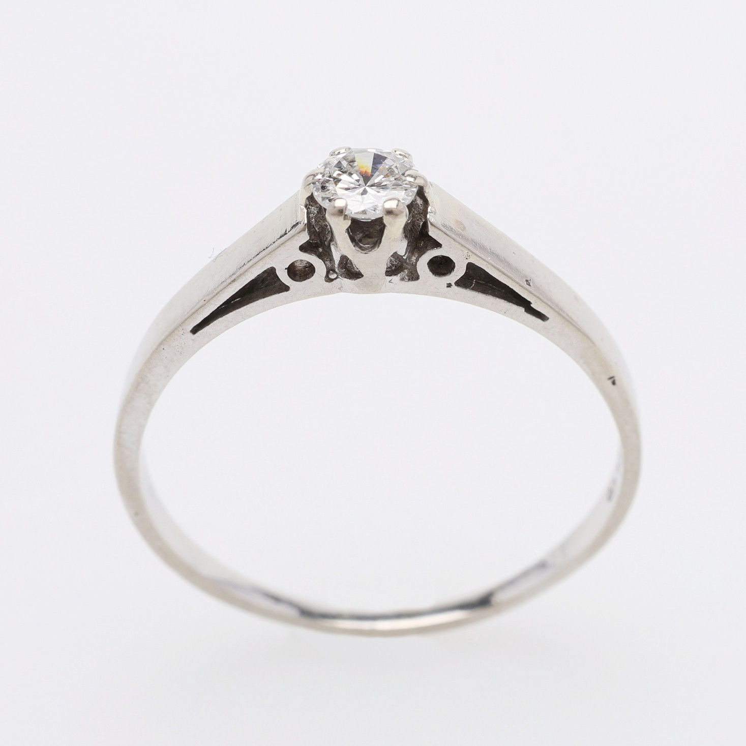 BRILJANTRING, 18 k vitt guld med briljant om ca 0.20 ct. 2,3 g.