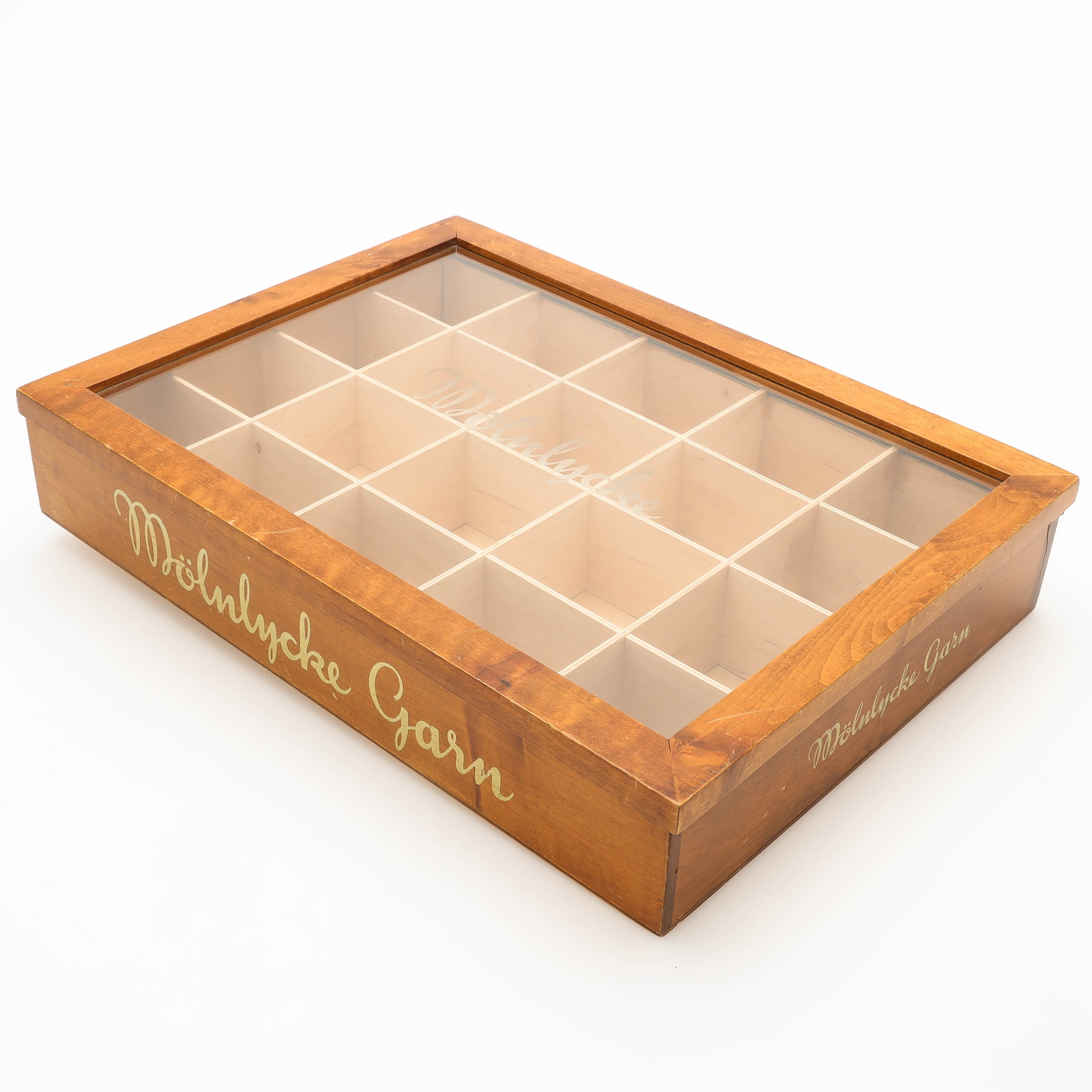 MONTERSKÅP, trä, glas, Mölnlycke Garn, 1900-tal.