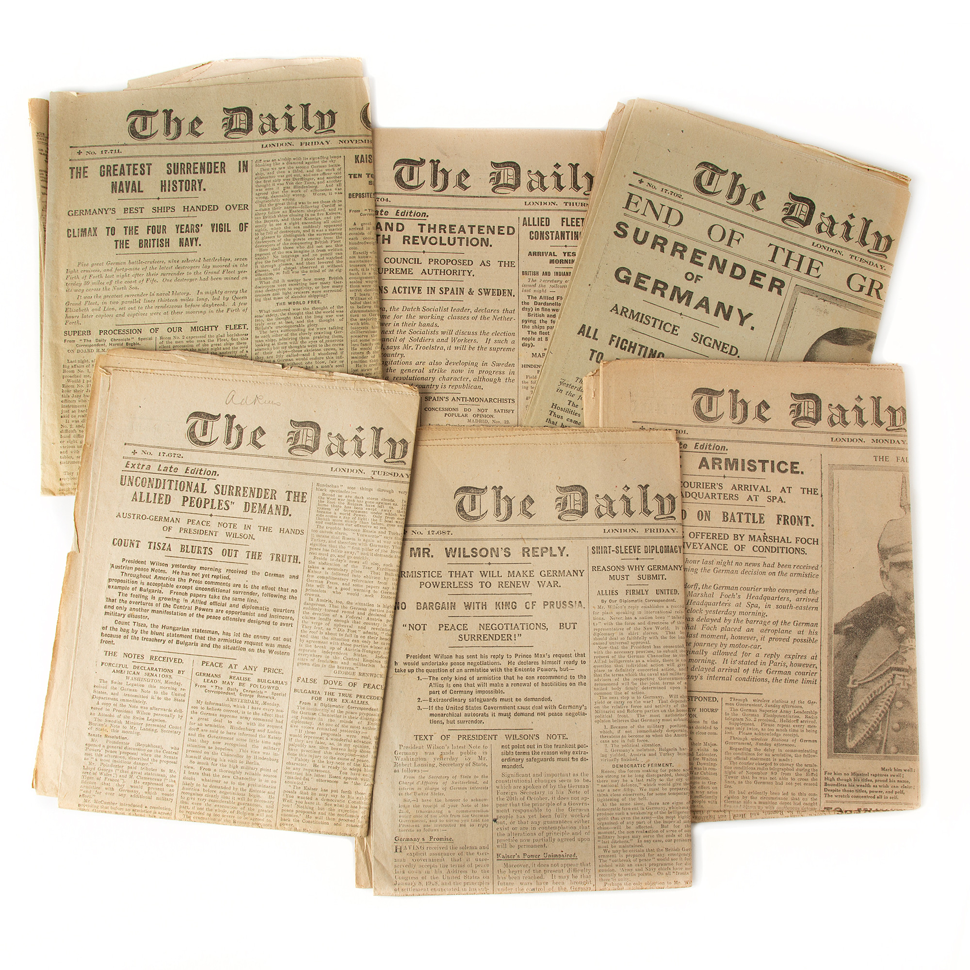 THE DAILY CHRONICLE. 6 st, London, oktober/november 1918.
