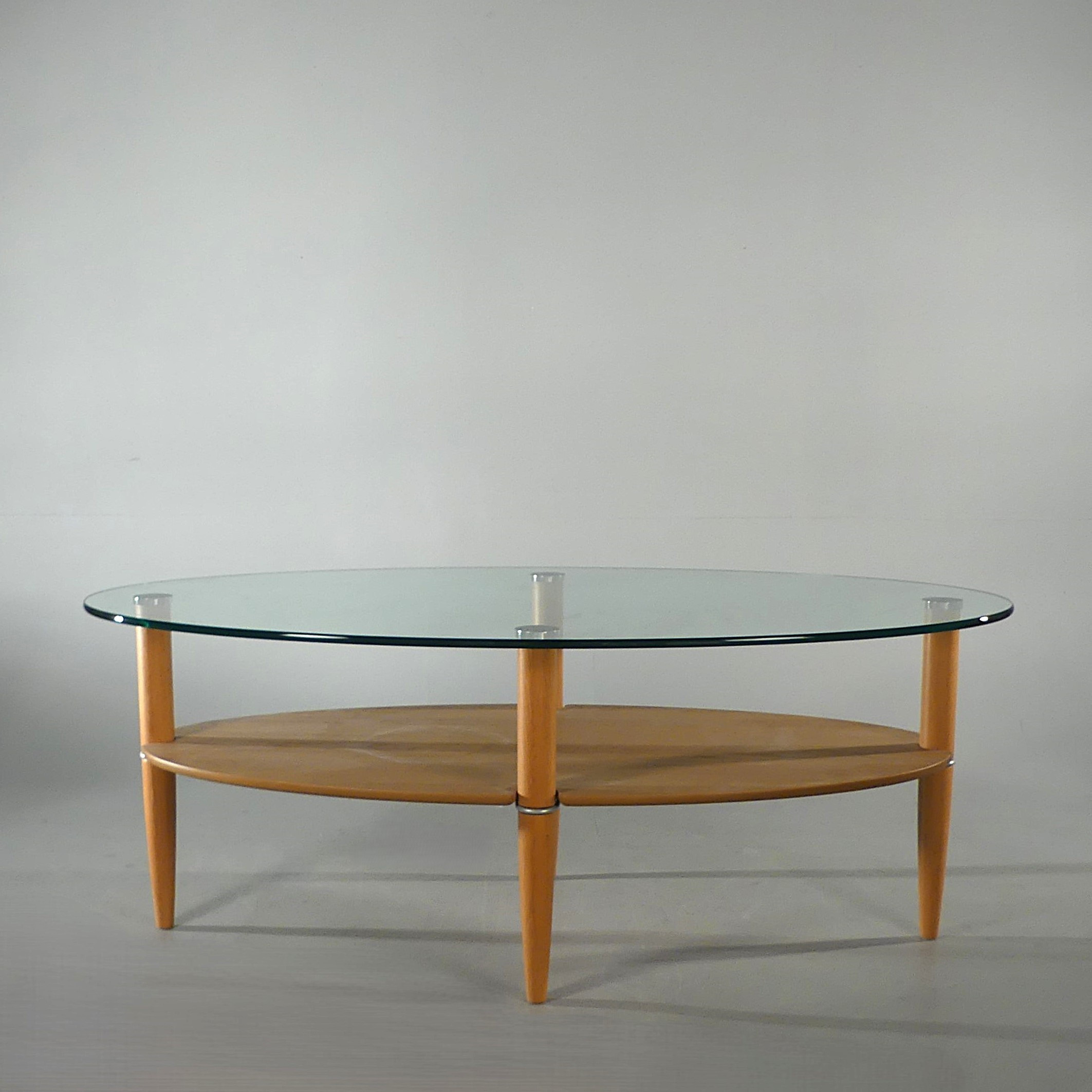 SOFFBORD, glas och ek, "Glasgow" Birger Möbler.