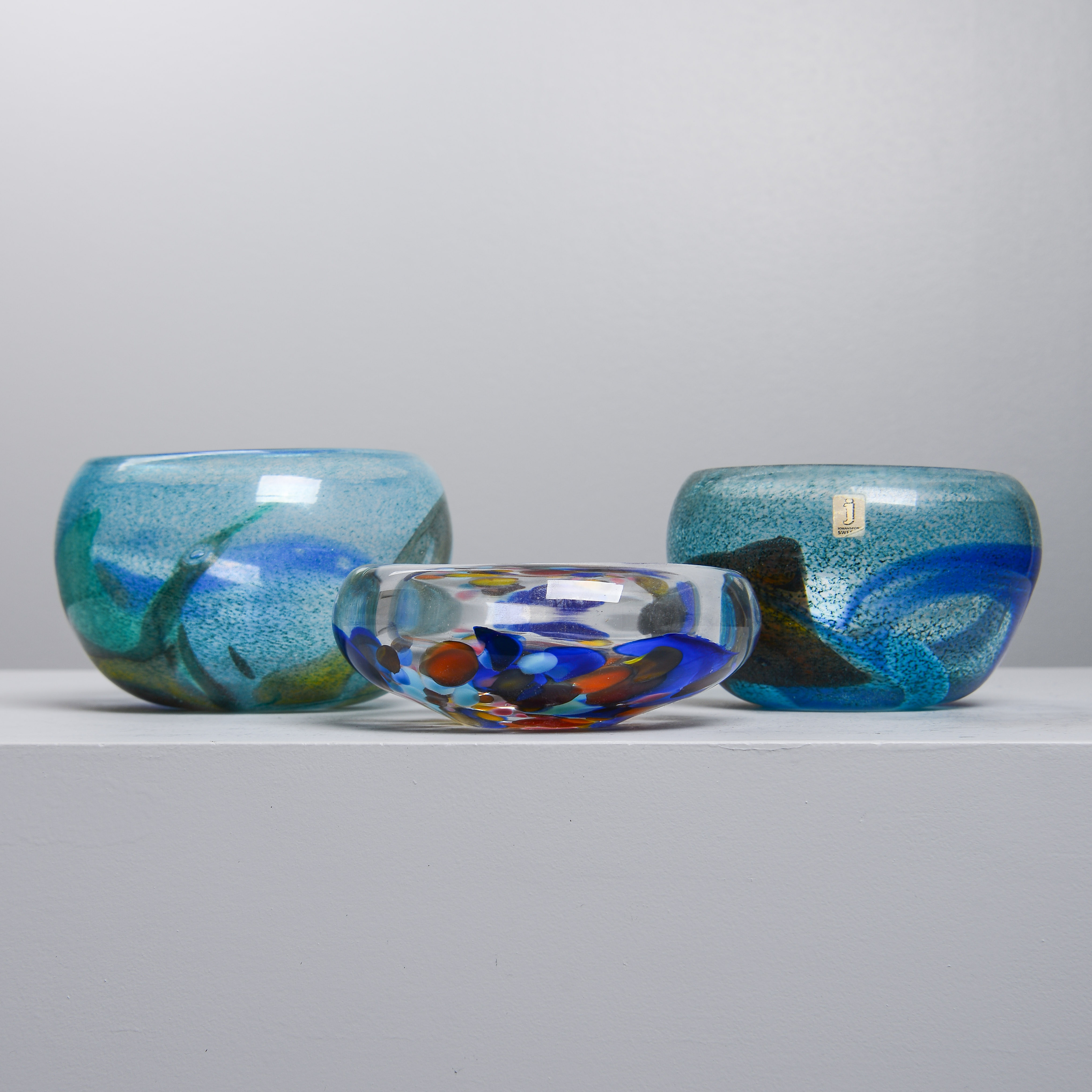 BENGT ORUP. Skålar, 3 st, Johansfors.