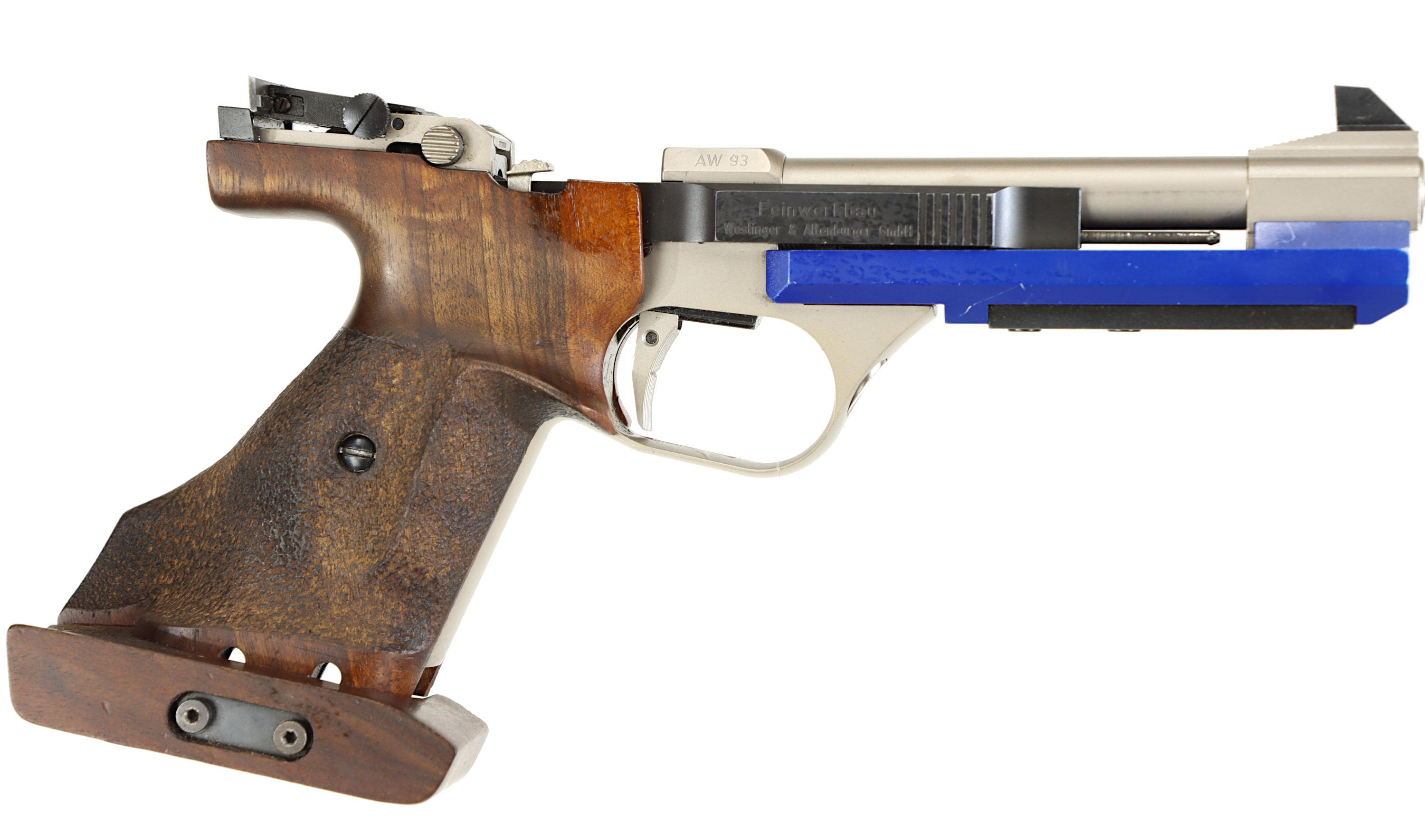 PISTOL, fabrikat Feinwerkbau, modell AW 93 Light, kaliber .22LR, tillv.nr 5197, se-nr SE2155839.