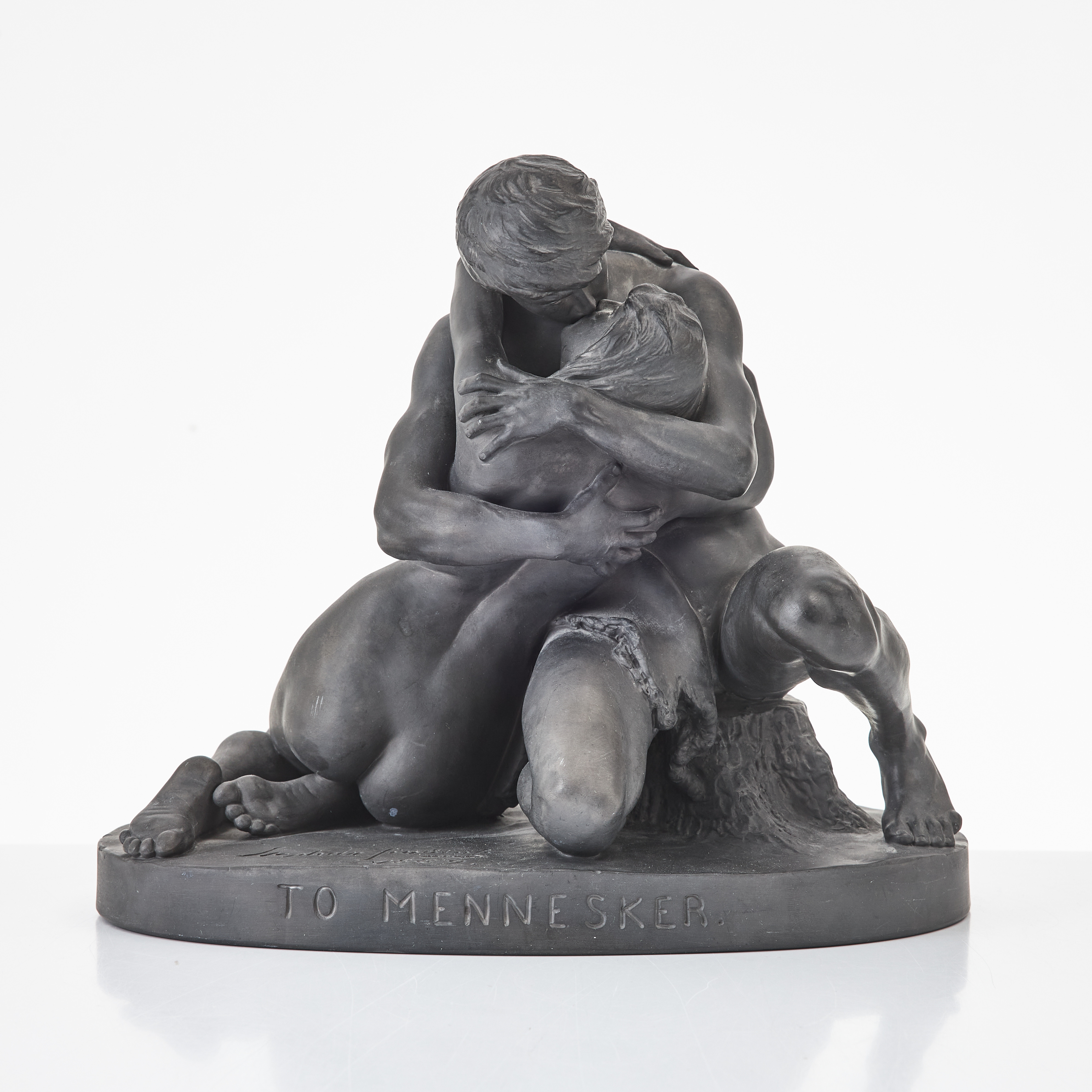 STEPHAN SINDING (TRONDHEIM 1846-1922 PARIS). Efter. "To Mennesker", keramik, signerad och daterad 1889.