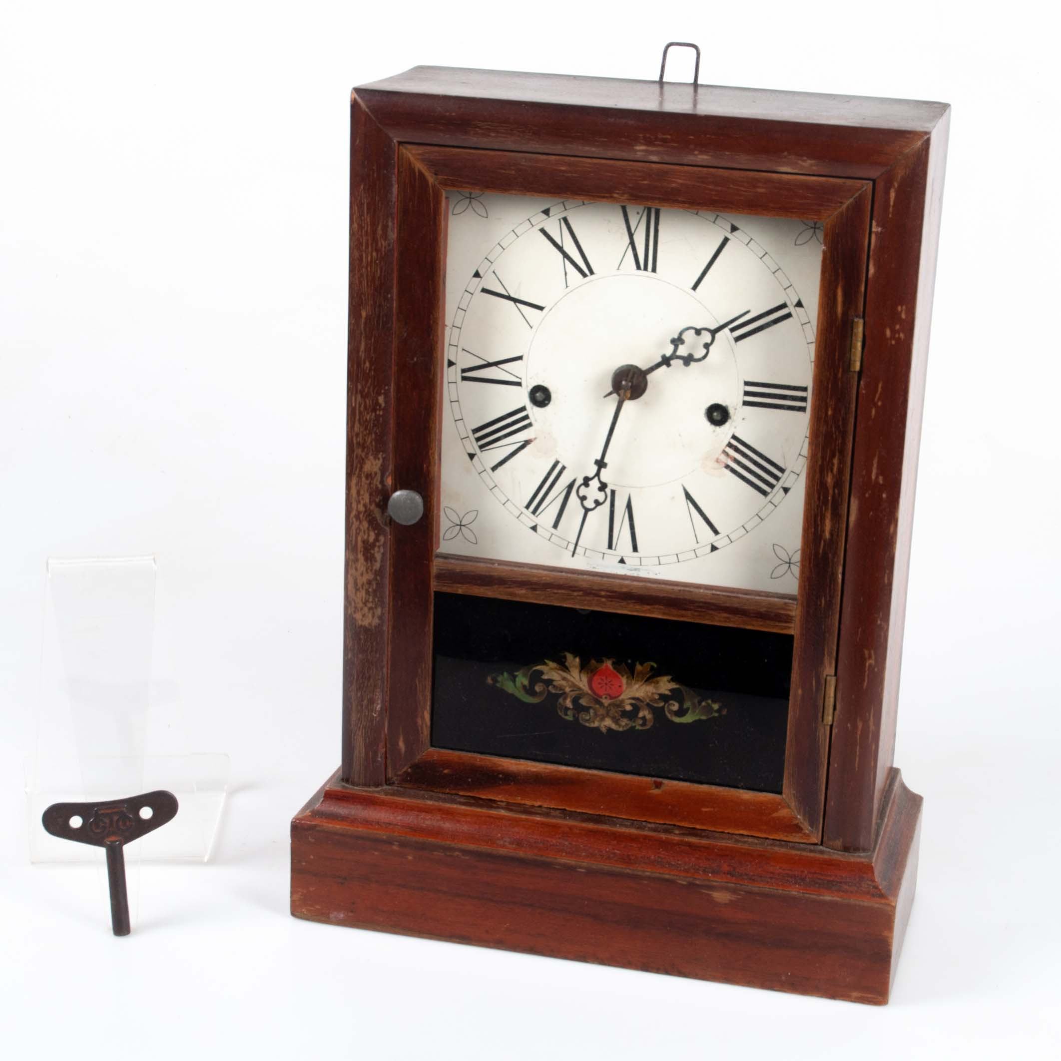 BORDSUR. S.k mantelclock eller Cottage Shelf Clock, 18/1900-tal.