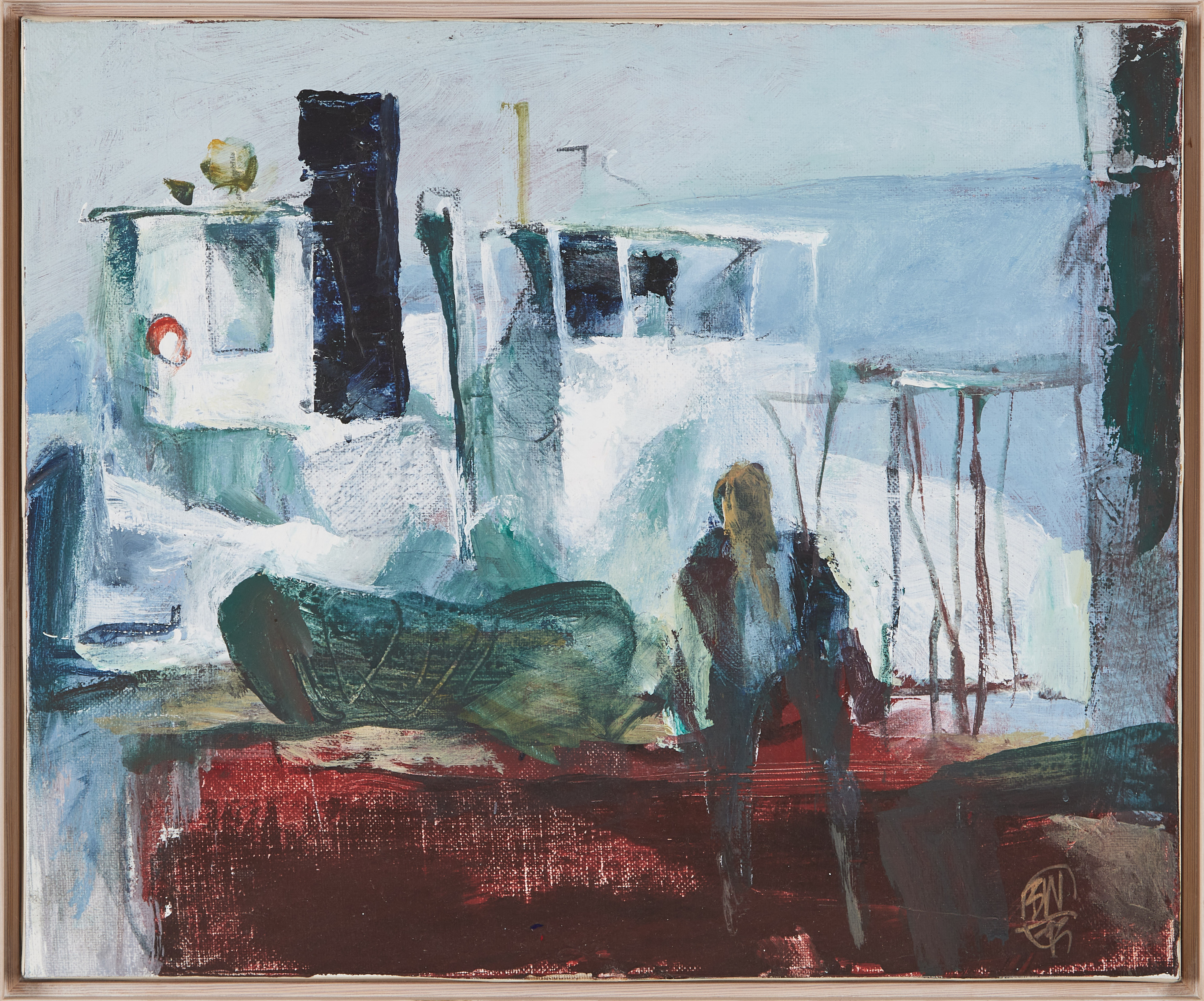 BERNDT WENNSTRÖM. ''Kajen'', olja på duk, signerad.