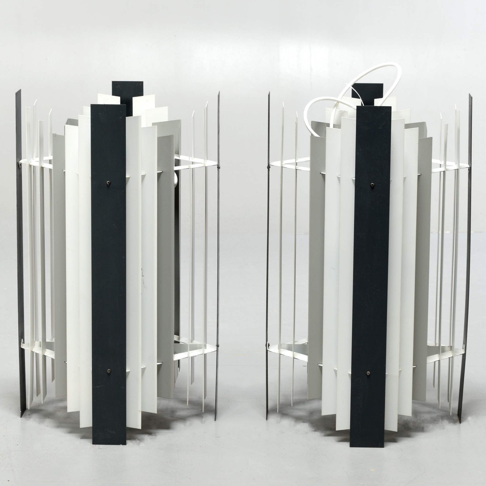 PREBEN DAL. Zig-Zag, Taklampa, Ett par, för Hans Følsgaard Elektro, 1960-tal.