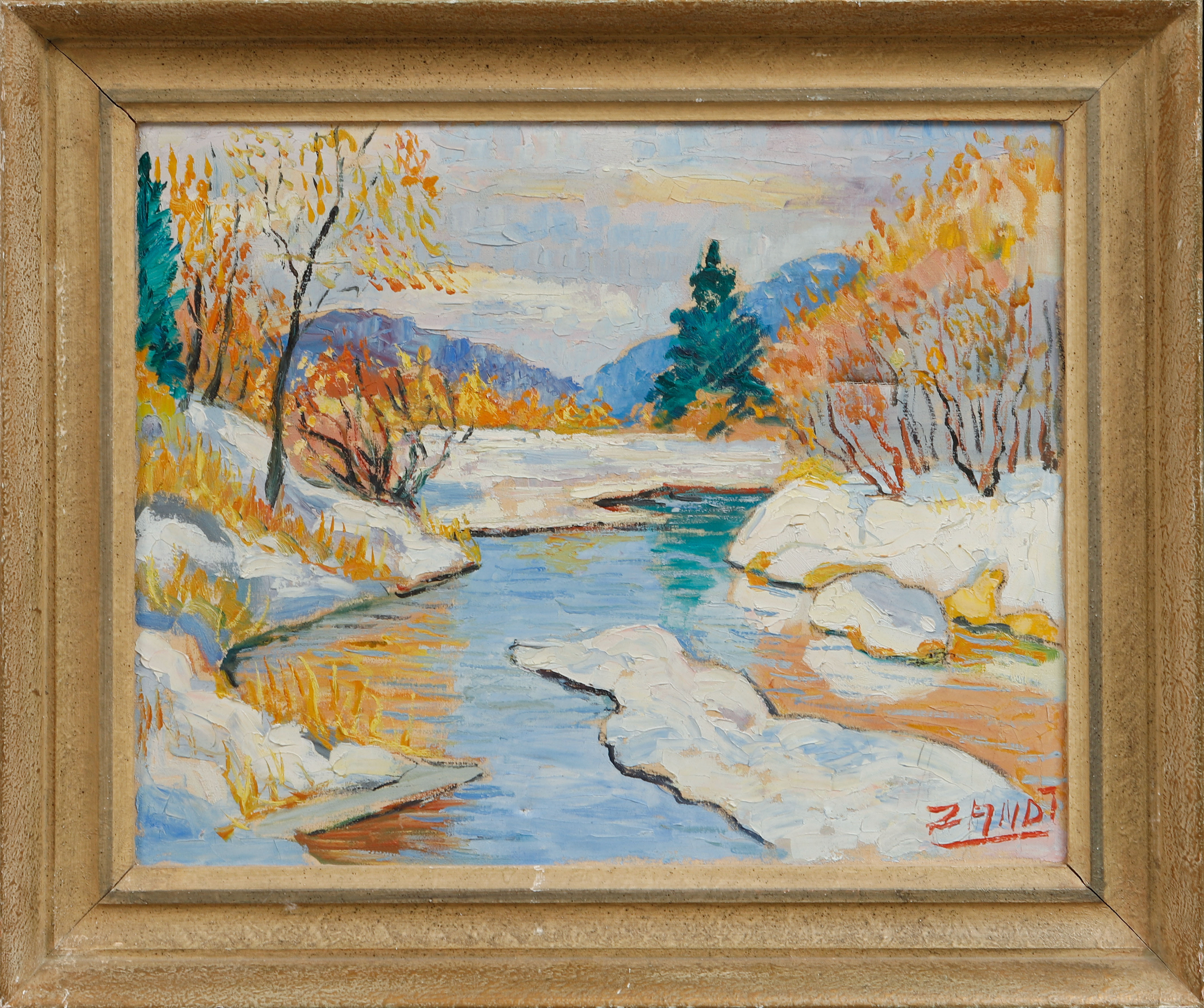 GUSTAF BÖRJE ZANDT. Höstlandskap, olja på duk, signerad.