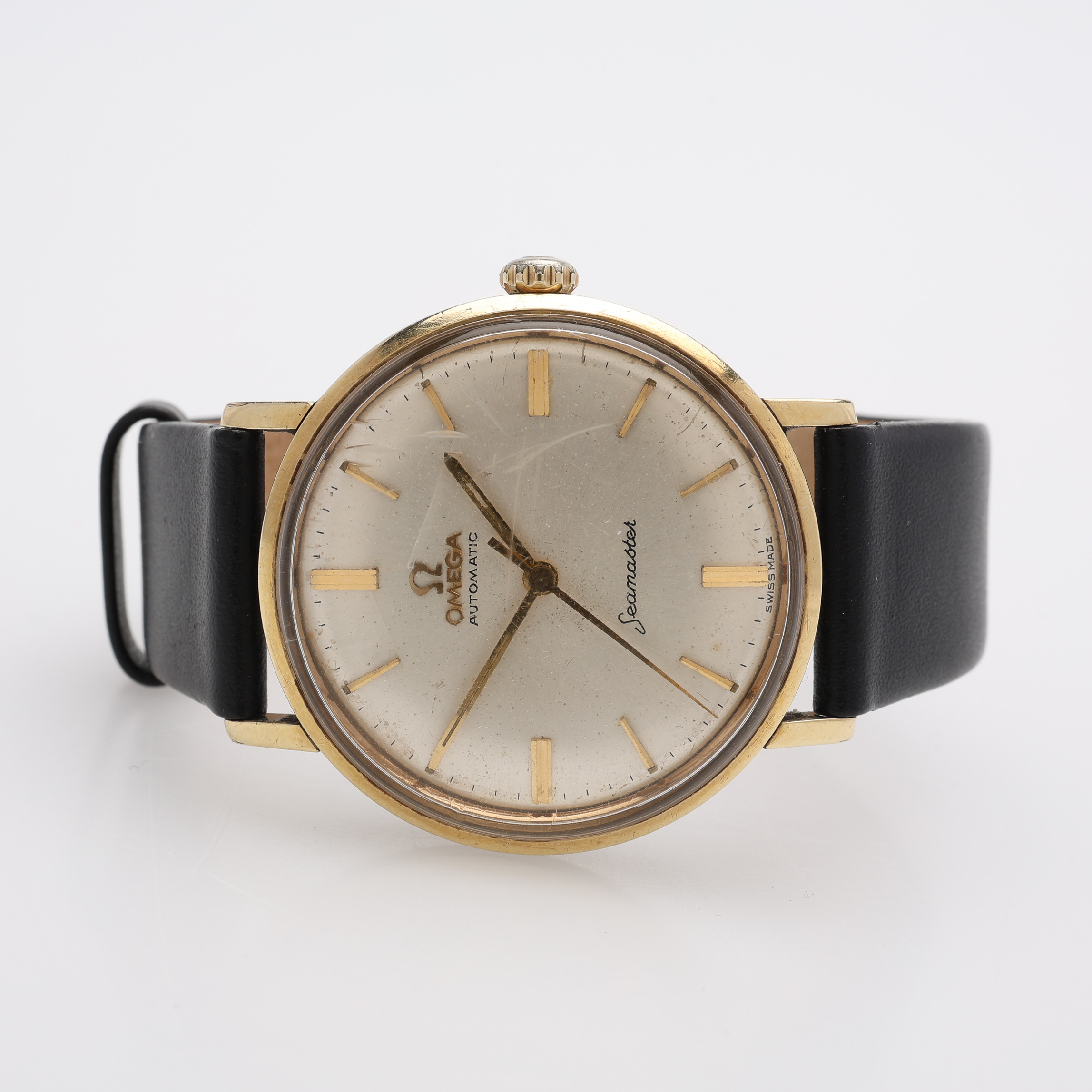 HERRARMBANDSUR, GULD PÅ STÅL, OMEGA SEAMASTER, AUTOMATISKT UPPDRAG, 1960-TAL.
