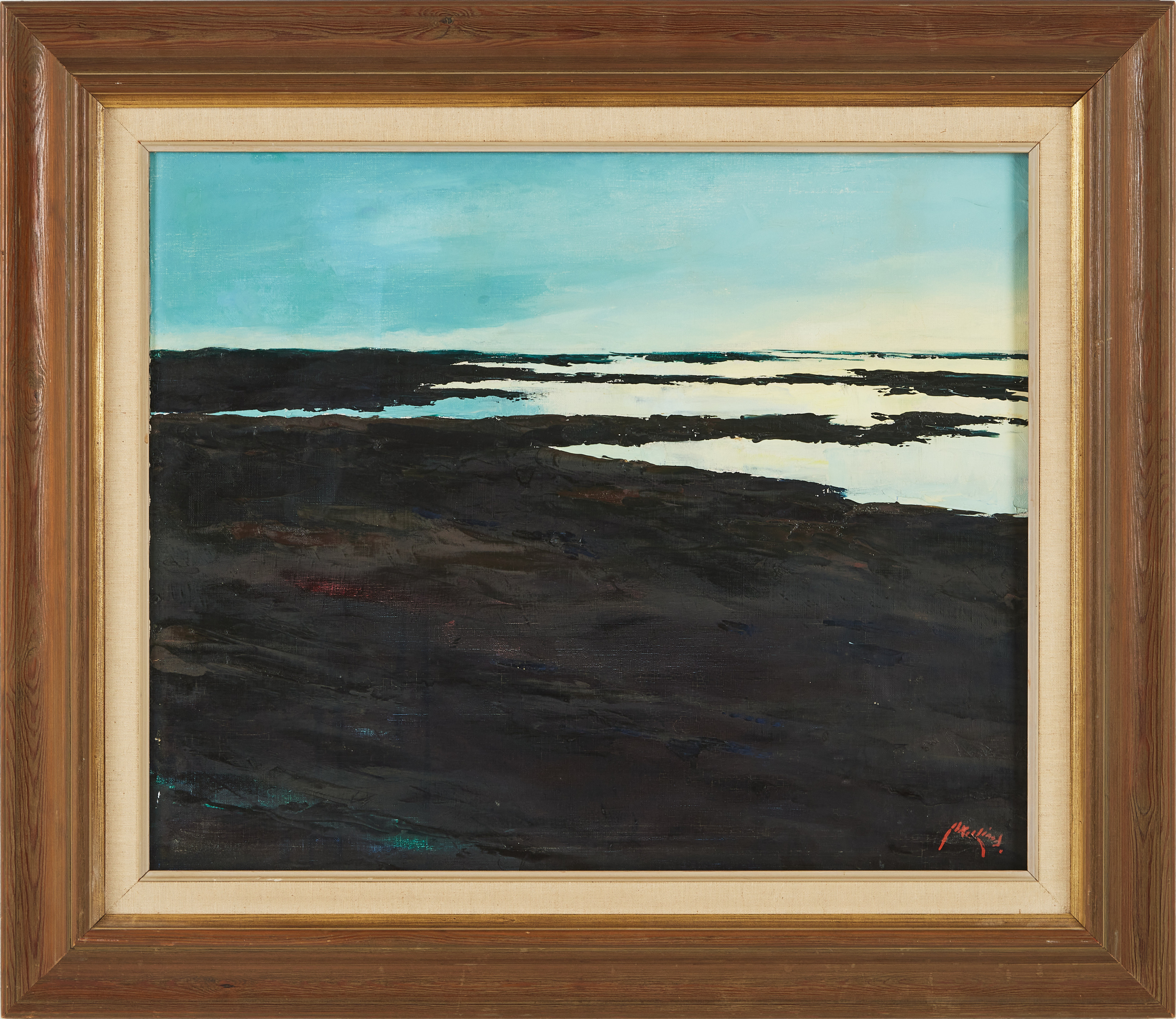 AXEL LIND. Motiv från Handöl i Jämtland, olja på duk, signerad.