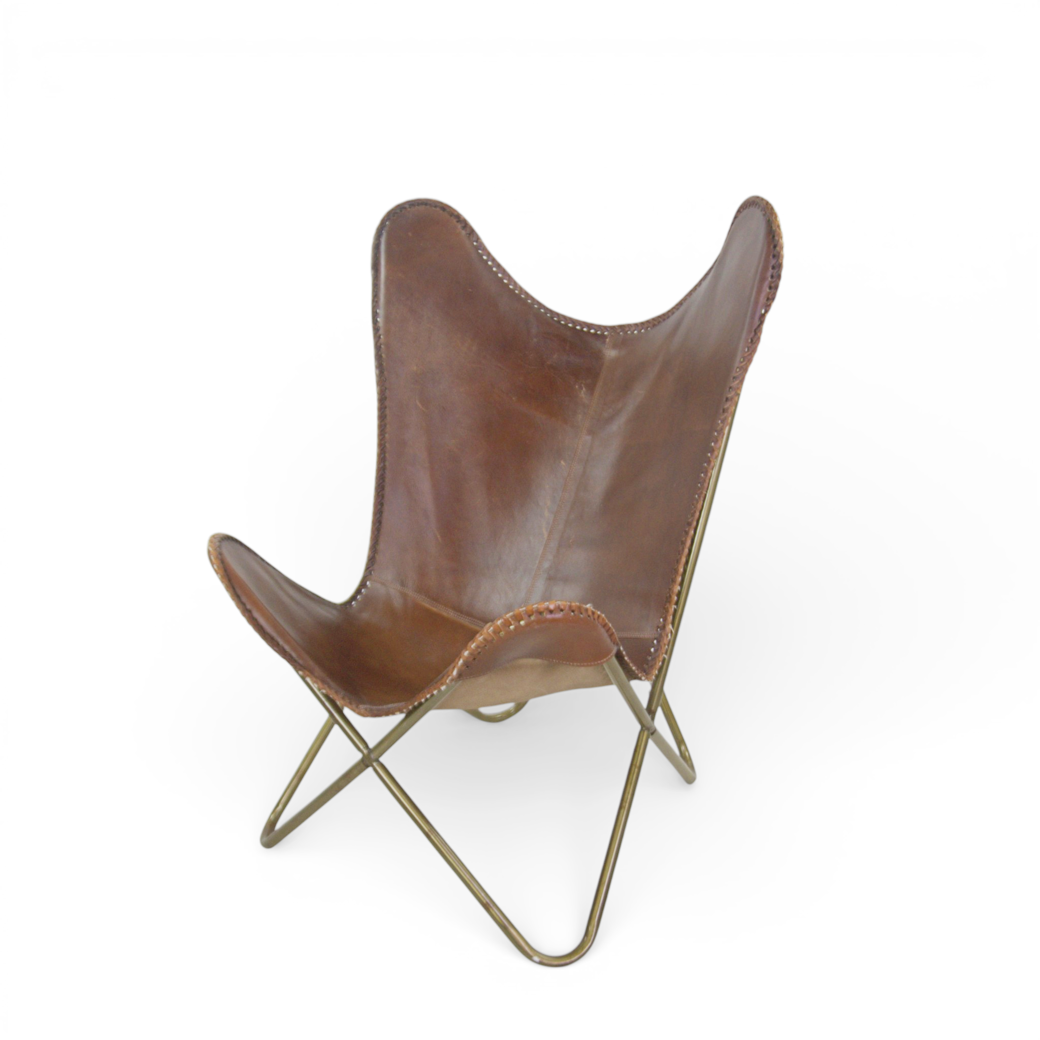 FLADDERMUSFÅTÖLJ, skinn, stomme av metall, Trendrum, nutida.