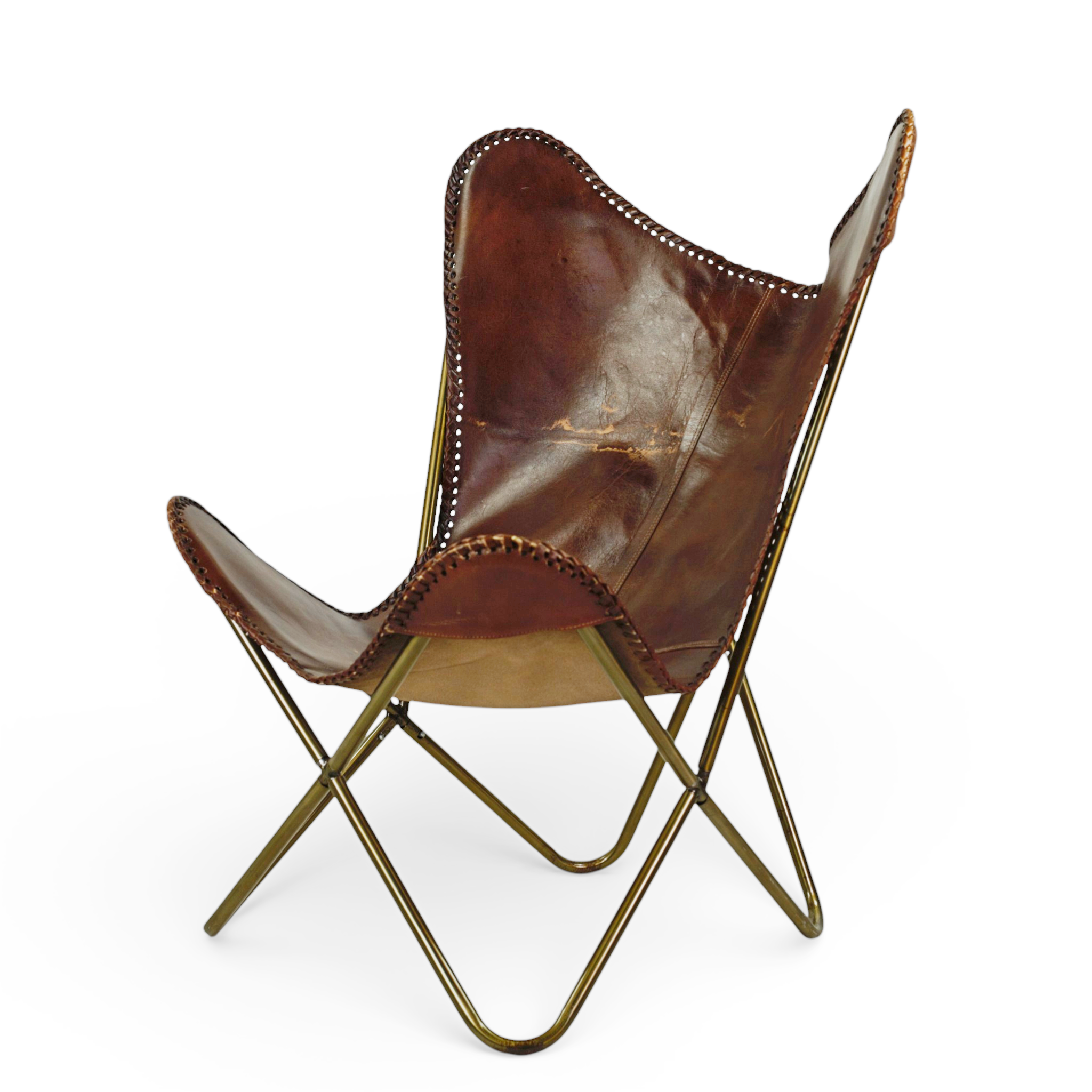 FLADDERMUSFÅTÖLJ, skinn, stomme av metall, Trendrum, nutida.