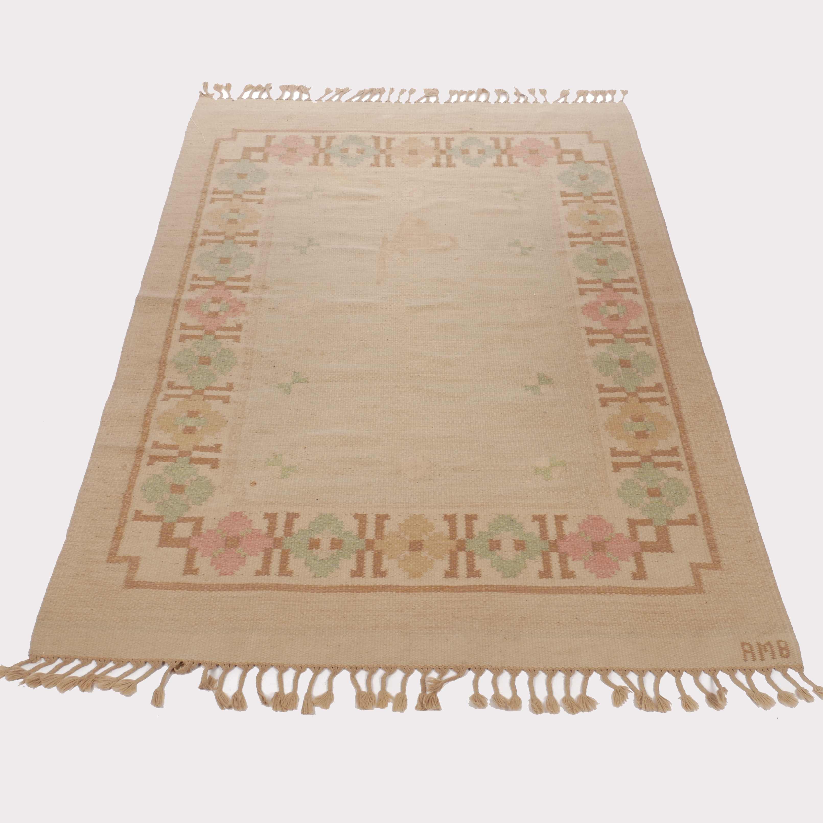 ANNE-MARIE BOBERG. Matta, rölakan, monogramsignerad AMB, Eric Ewers AB, 170x240 cm.