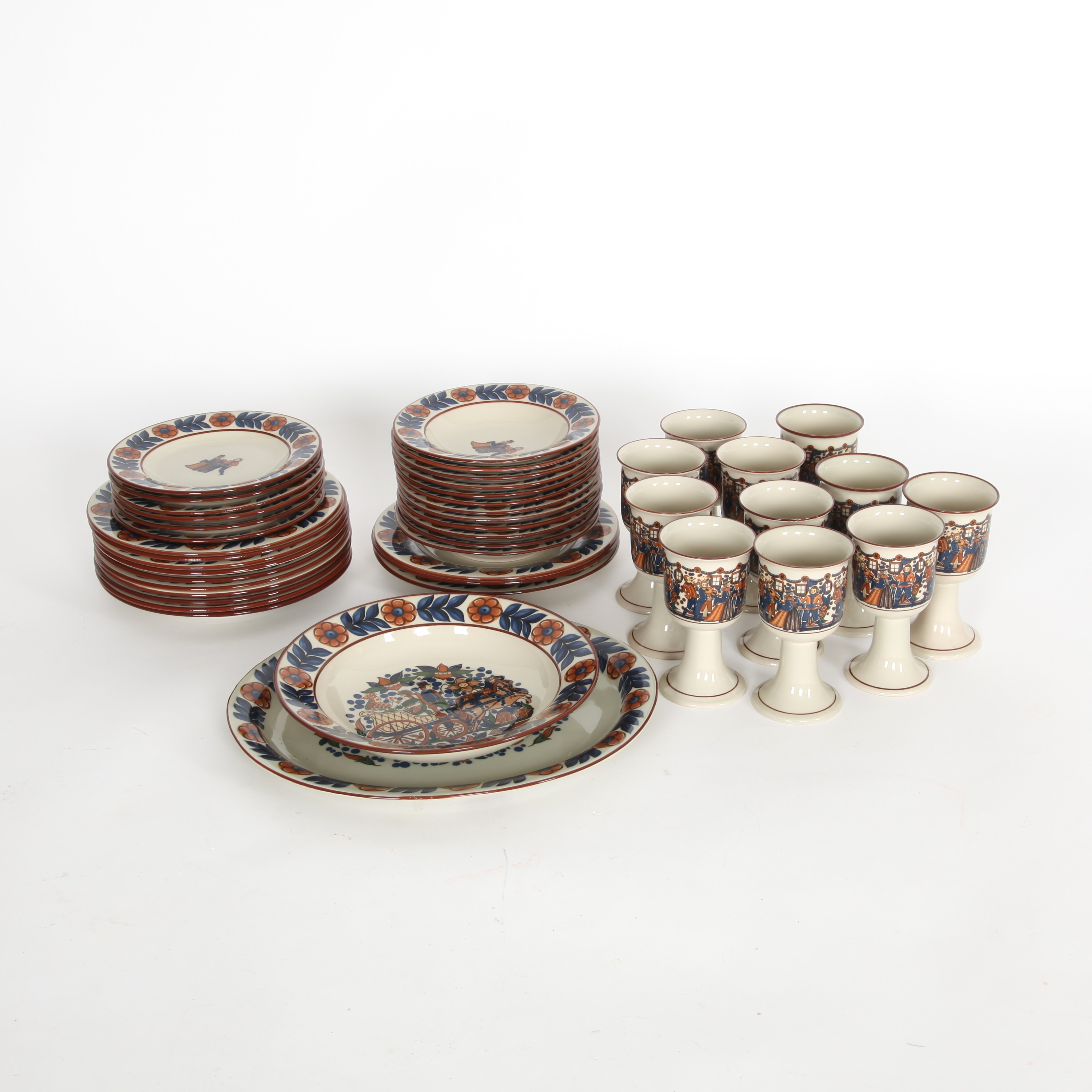 SERVIS "Höganäs Gille", 44 delar, Höganäs keramik.