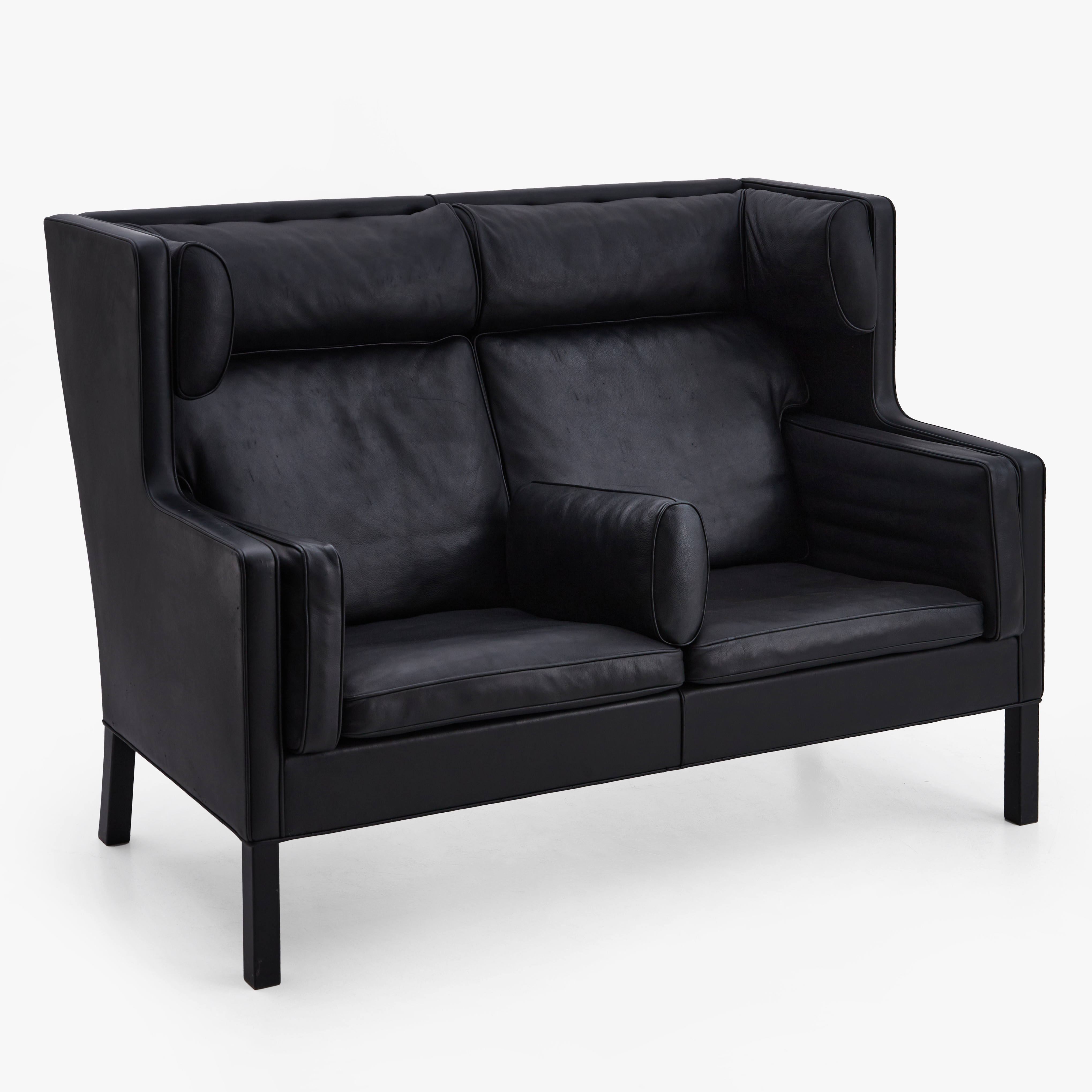 BØRGE MOGENSEN (1914–1972). Soffa, "Coupe", modell 2192, Fredericia Furniture, Danmark, klädd i svart läder.