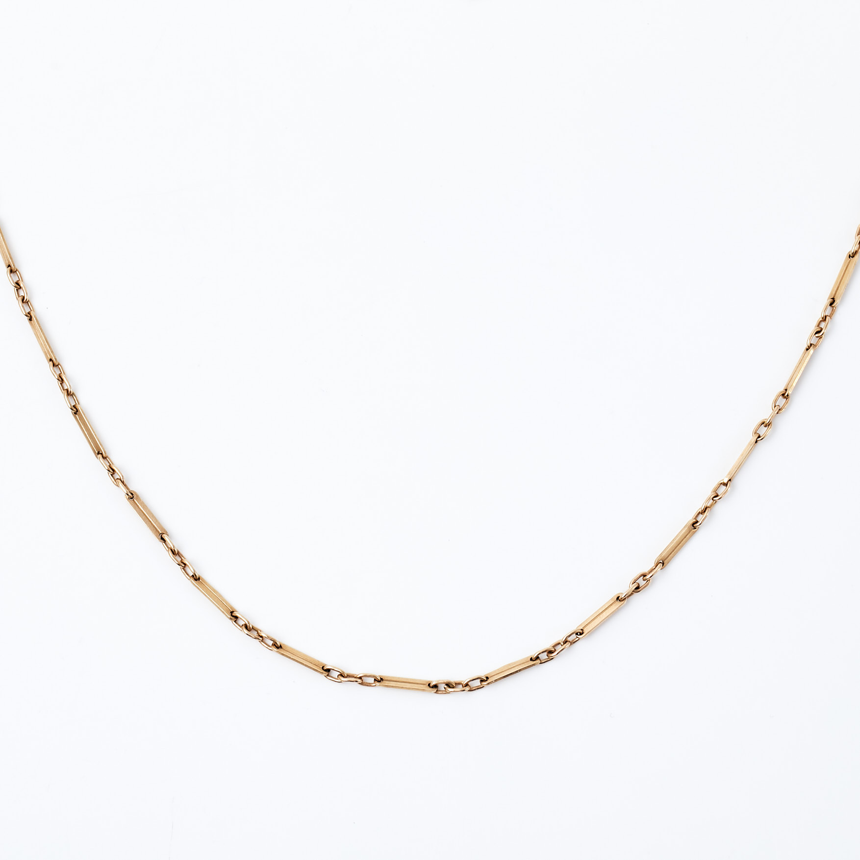 HALSKEDJA, 9 k guld, stavlänk, 1900-talets andra hälft, engelska stämplar.