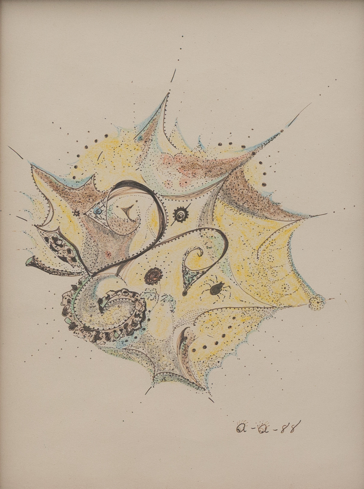 AURORA ALBINSDOTTER. "September". blandteknik, signerad och daterad -88.