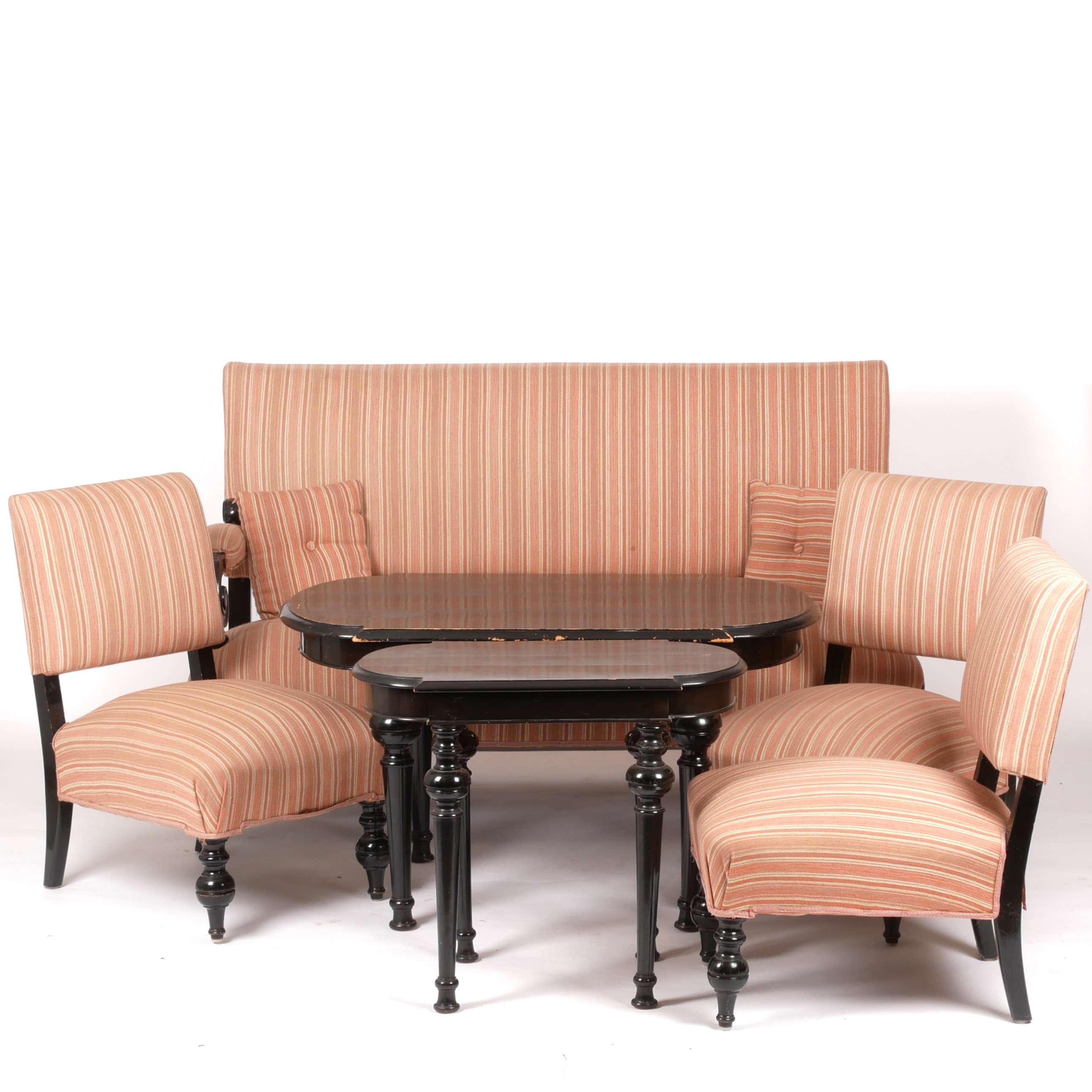 SALONGSGRUPP, 6 delar, nyrenässans, omkring 1900.