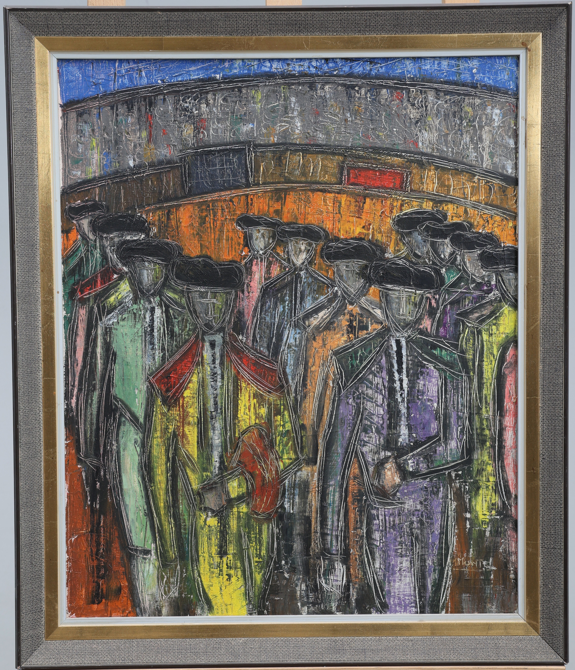 OIDENTIFIERAD KONSTNÄR. olja på duk, signerad a tergo Marcel Montel 1962.