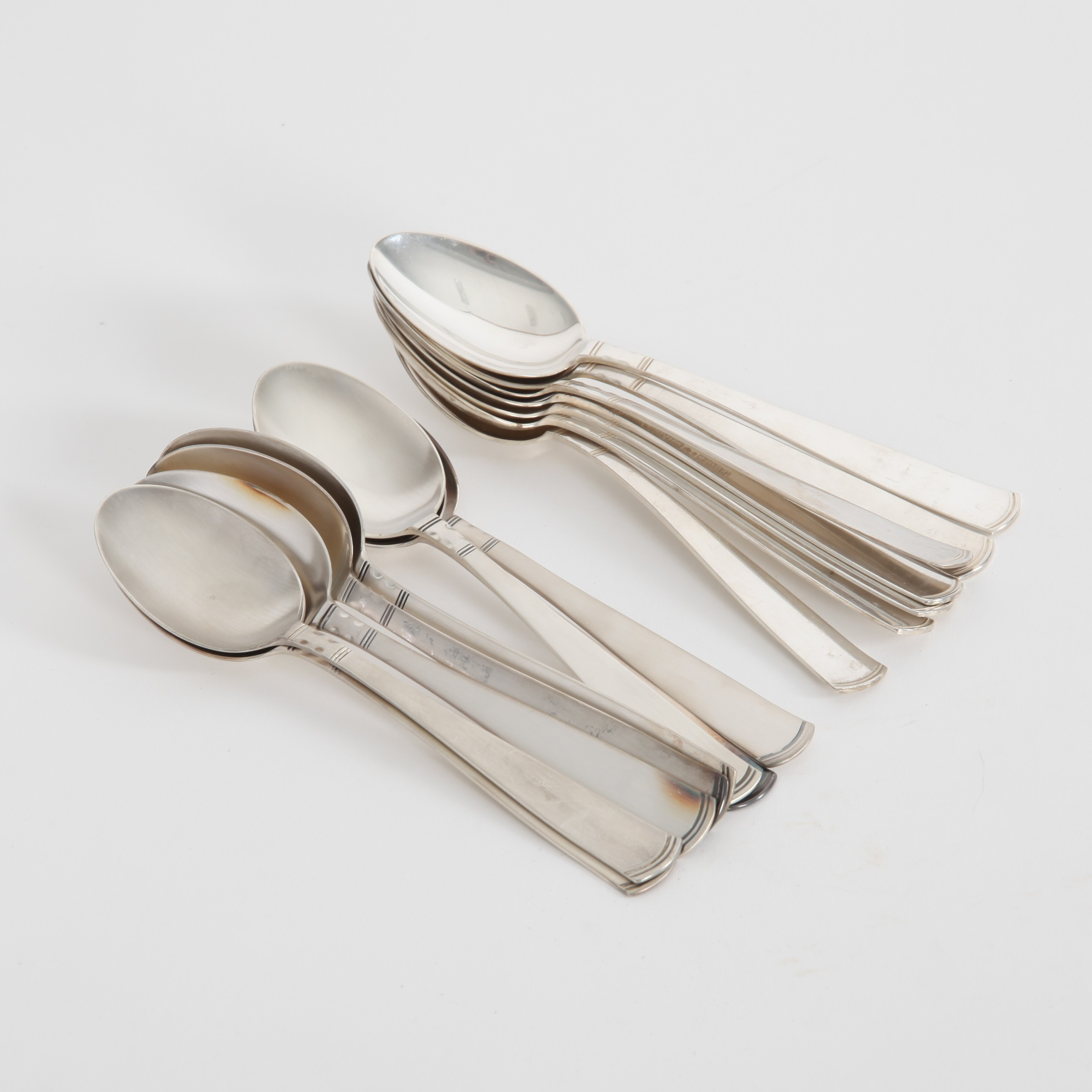 JACOB ÄNGMAN. Matskedar, 15 st, "Rosenholm", silver, GAB, 1900-talets andra hälft.