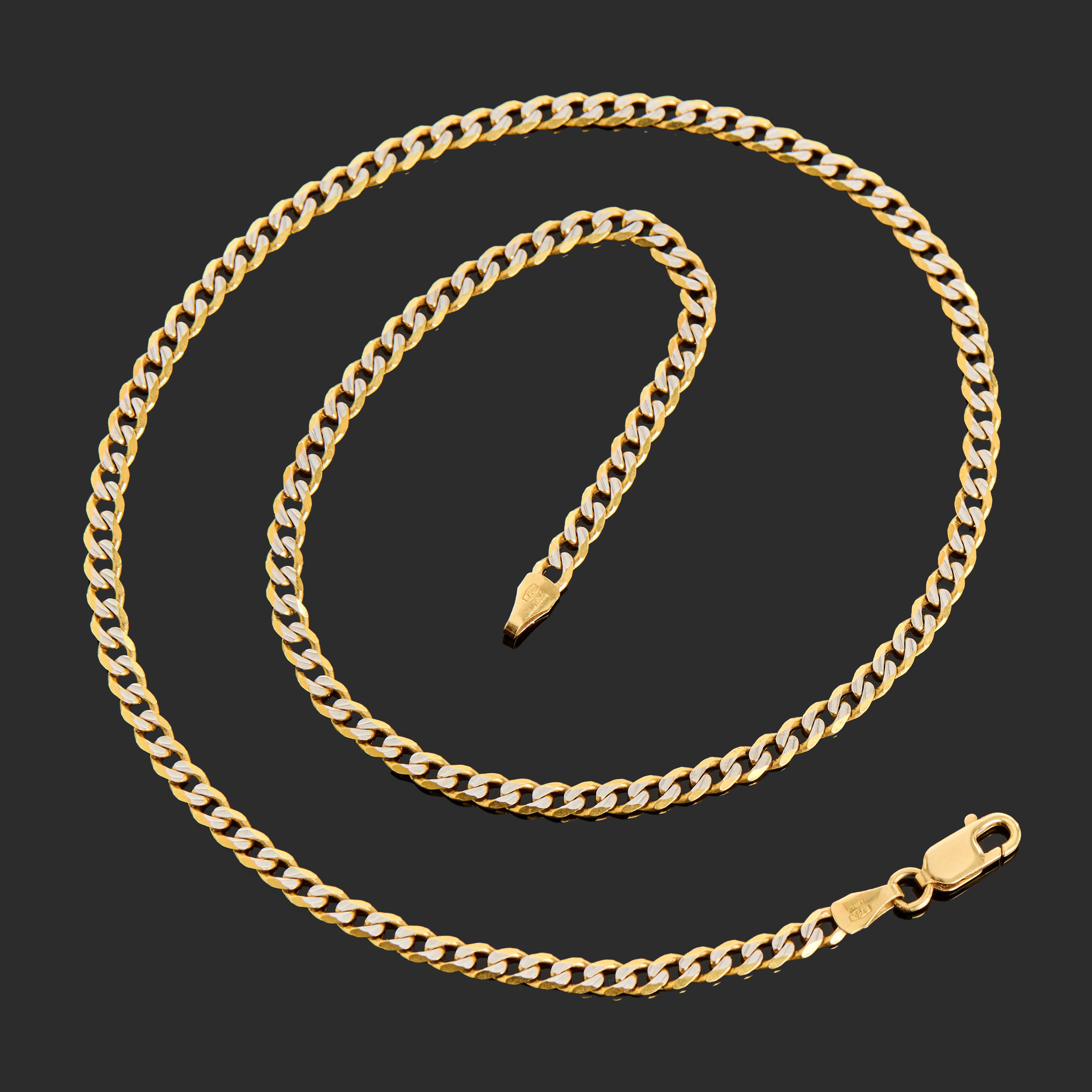 HALSBAND, 18k guld samt vitguld, Pansar-länk, Italien.