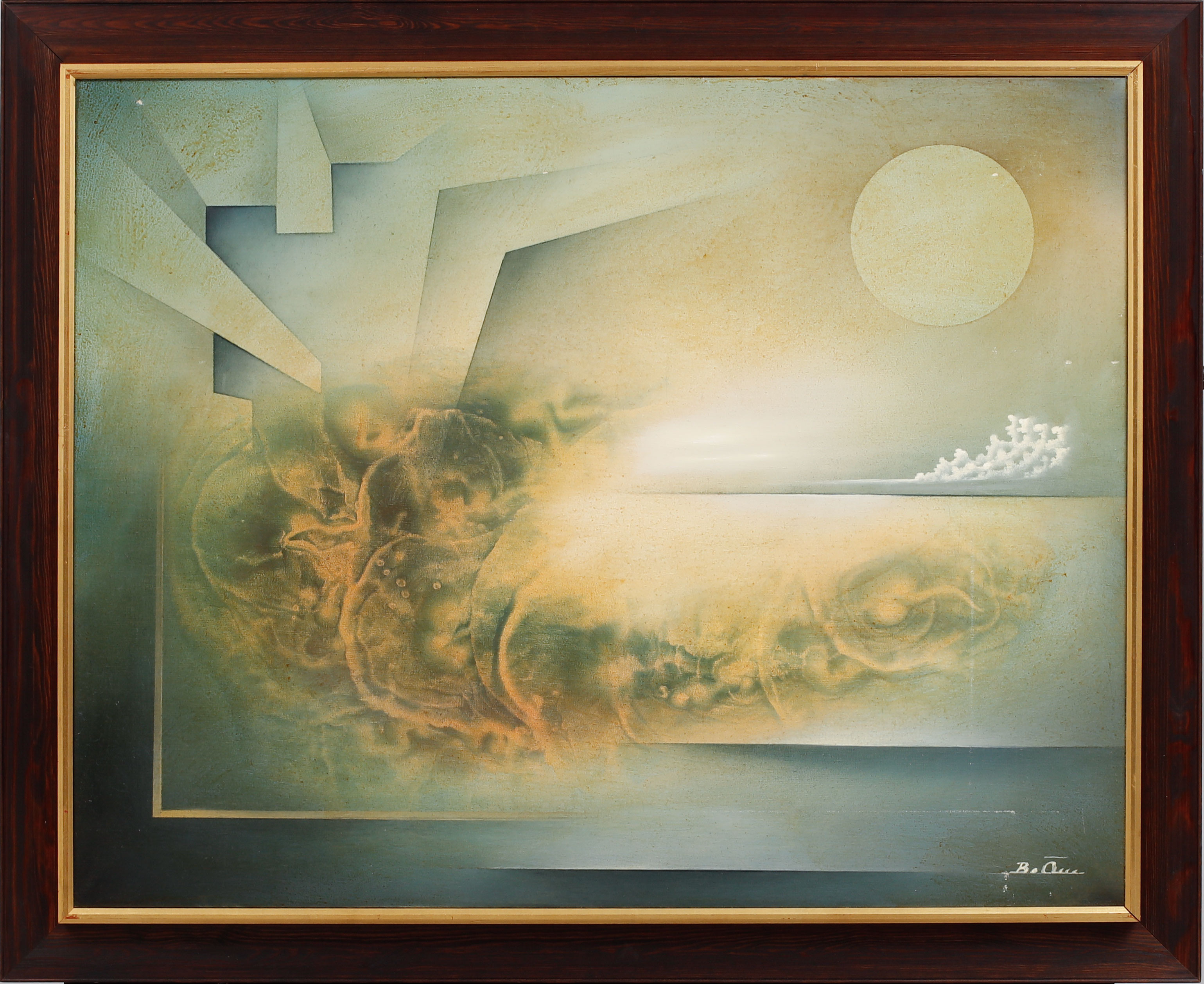 BO ÖRN. Komposition, olja på duk, signerad.