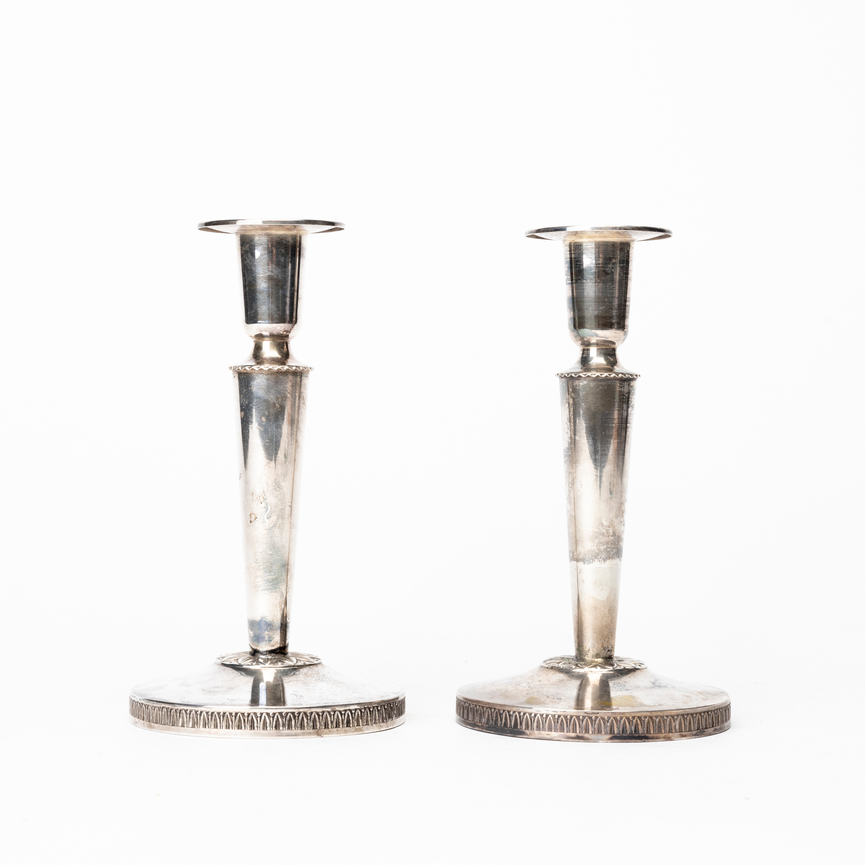 LJUSSTAKAR, 1 par, silver, K&EC, Göteborg, 1953.