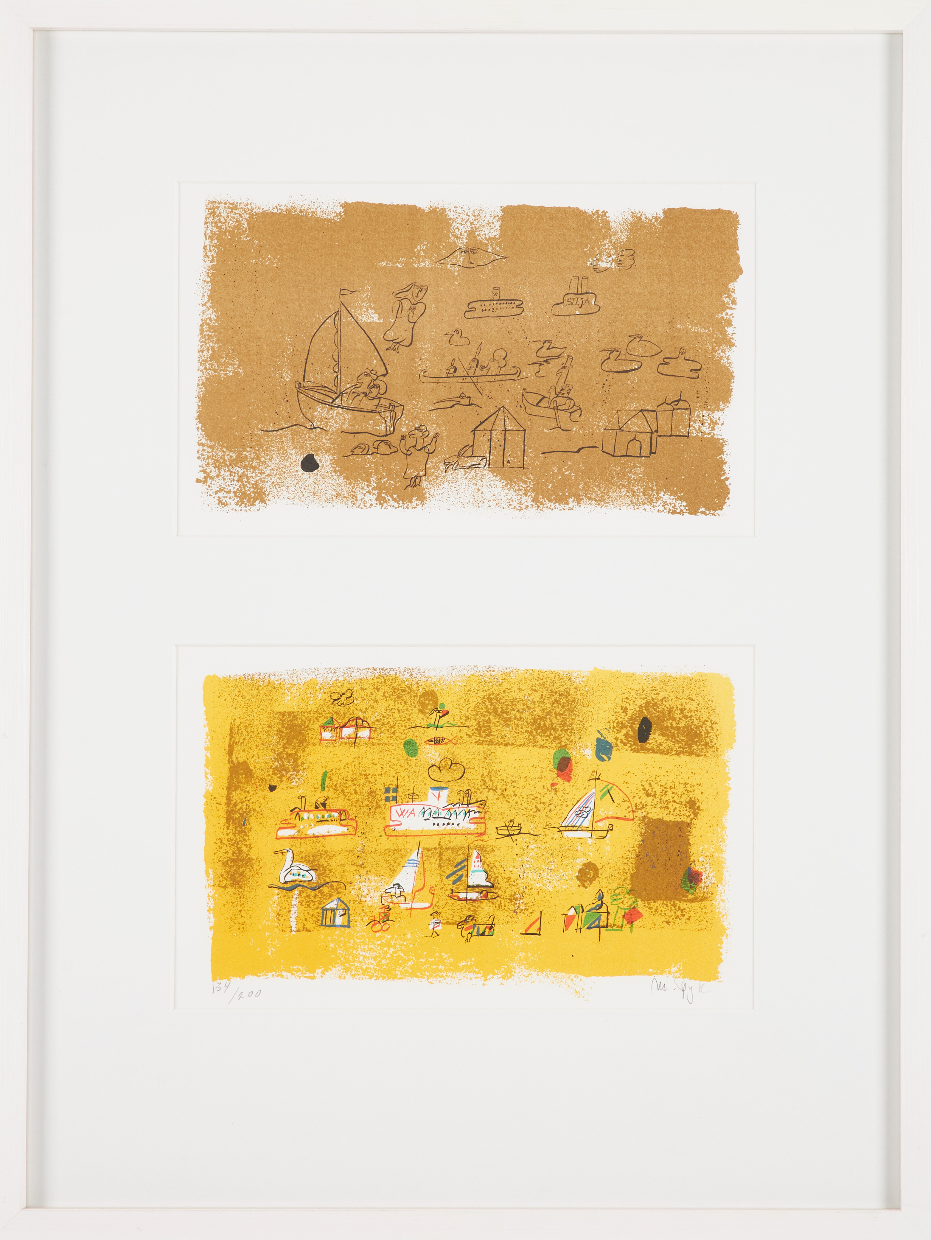 MADELEINE PYK. kompositioner, färglitografier, signerad samt numread.