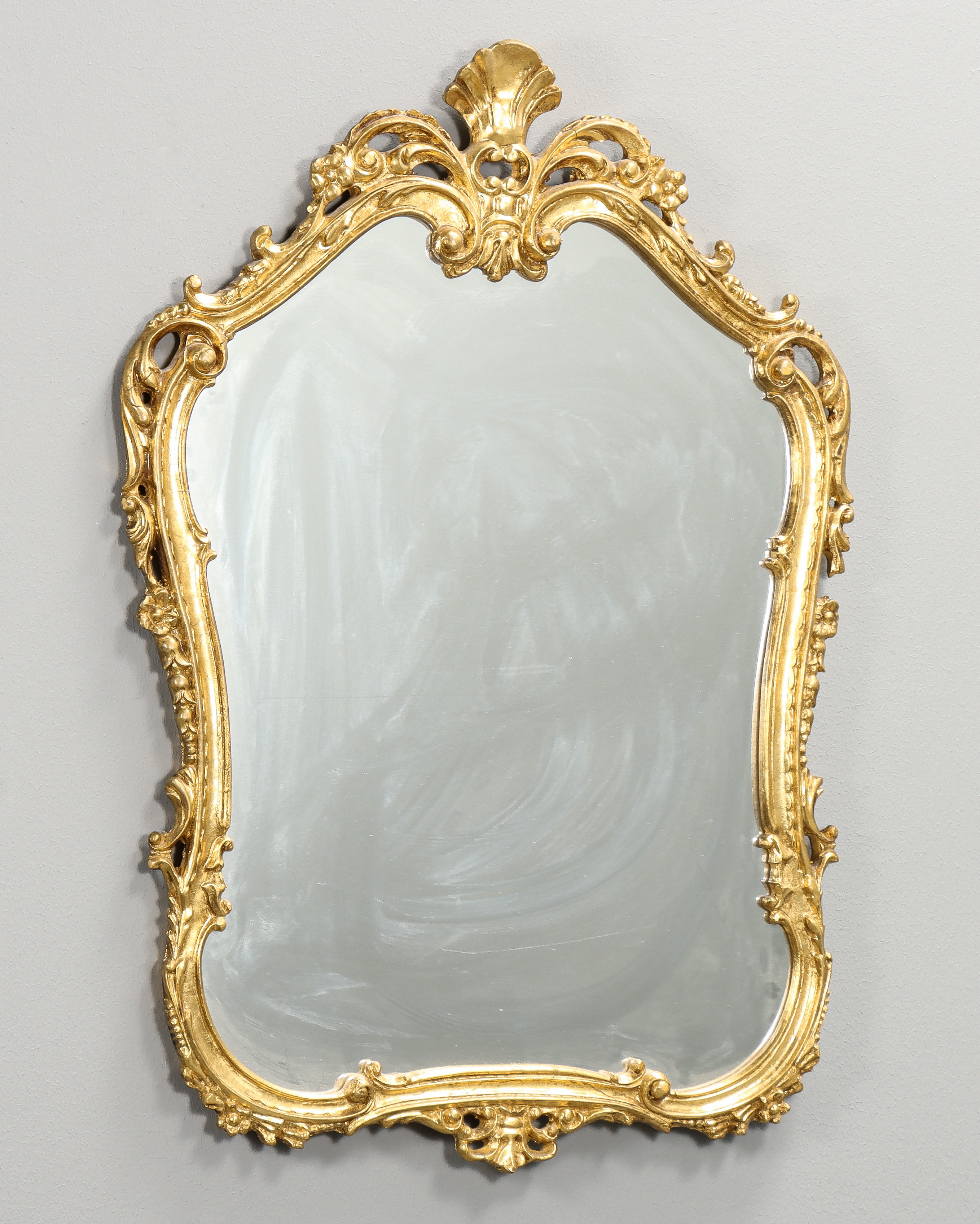 VÄGGSPEGEL förgylld, 1900-tal.