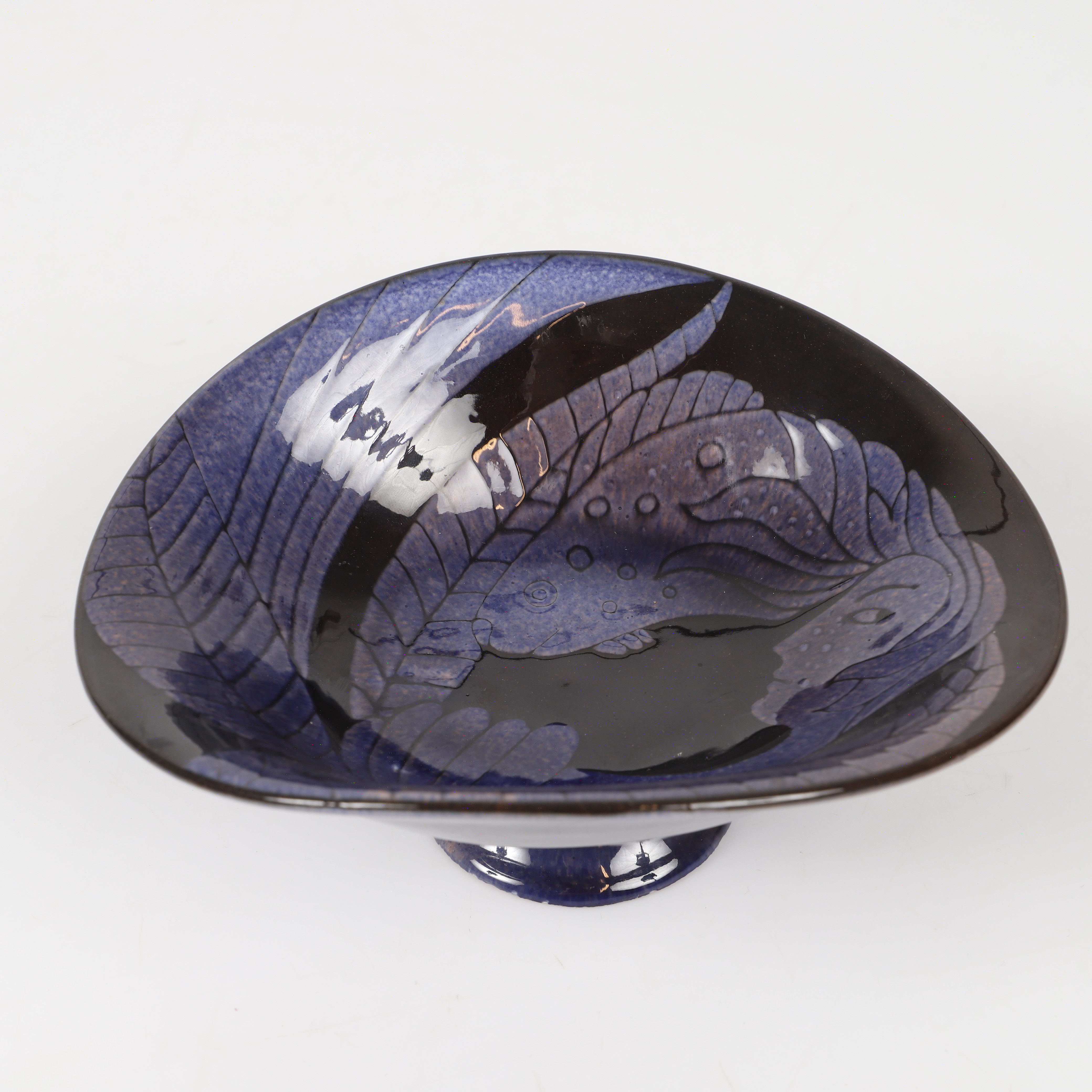 ANNA-LISA THOMSON. Skål på fot, "Athene", glaserad keramik, Upsala Ekeby.