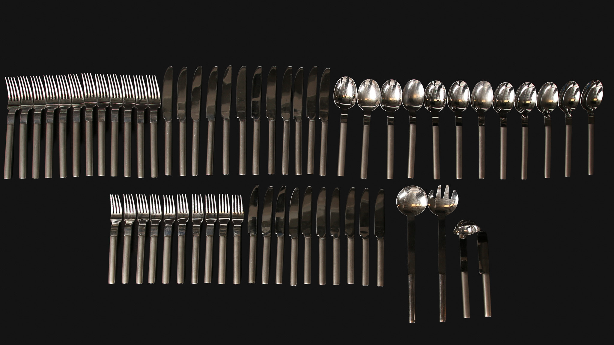 MIKAEL BJÖRNSTJERNA. Bestick, "Oval Steel", Boda Nova. 60 delar.