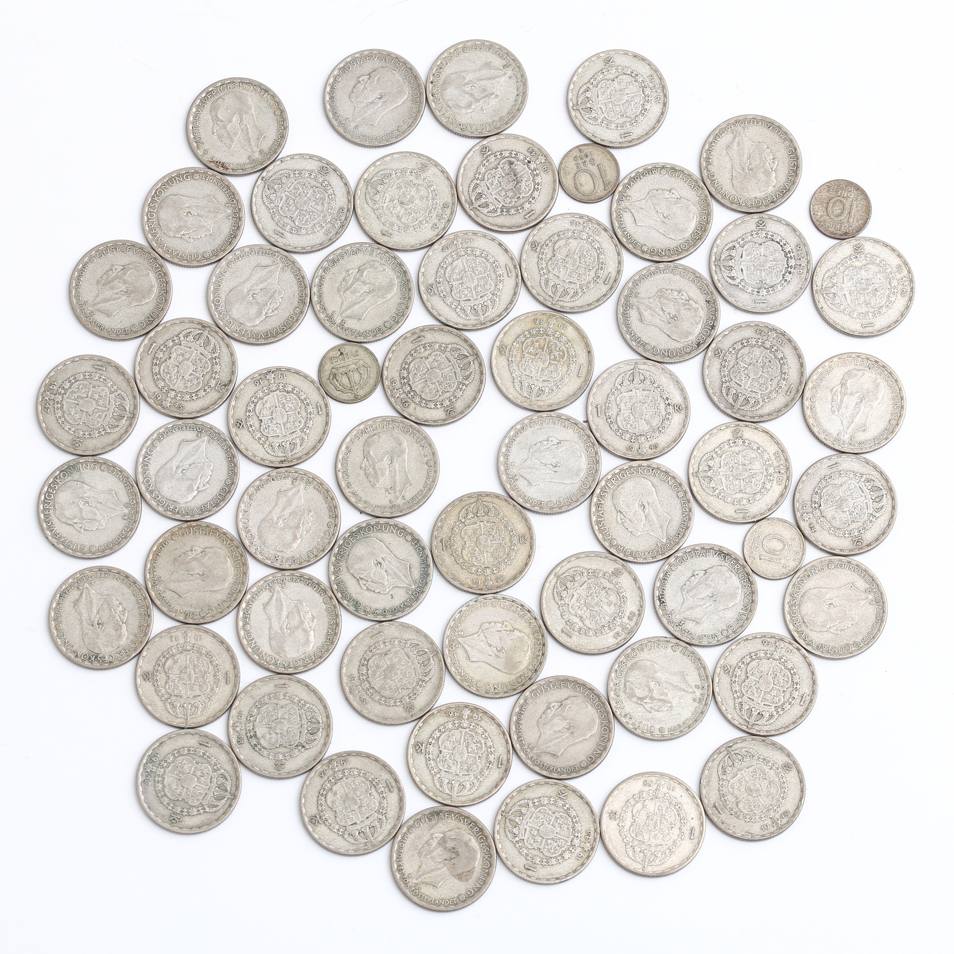 SILVERMYNT 60 st, Sverige, finvikt 159 gram.