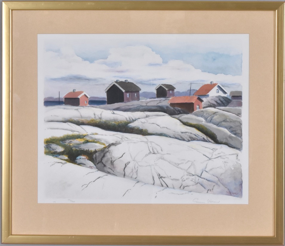 GUNNAR STÅLBRAND. färglitografi, "Högsommardag".